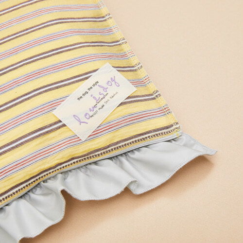 Louisdog 香草戚風鵝絨被（陽光條紋）