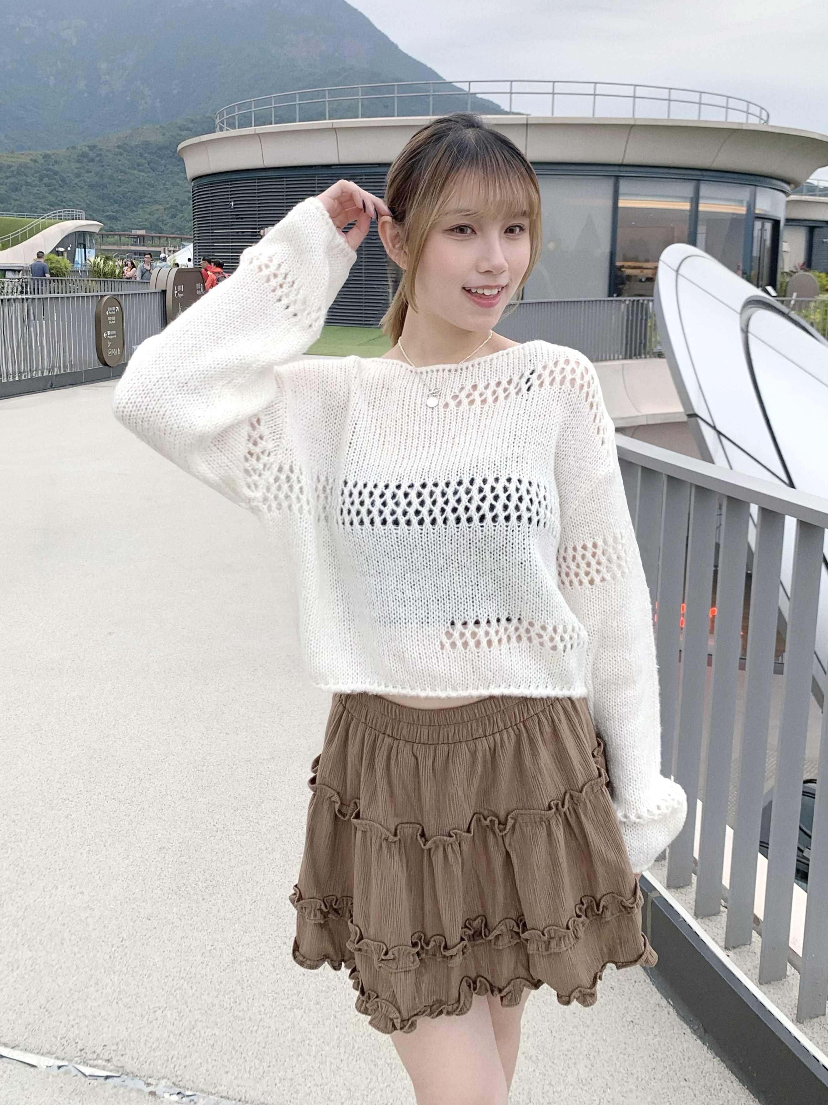 K0418｜暗黑系破爛跌膊針織上衣‧₊˚🕷‧₊˚