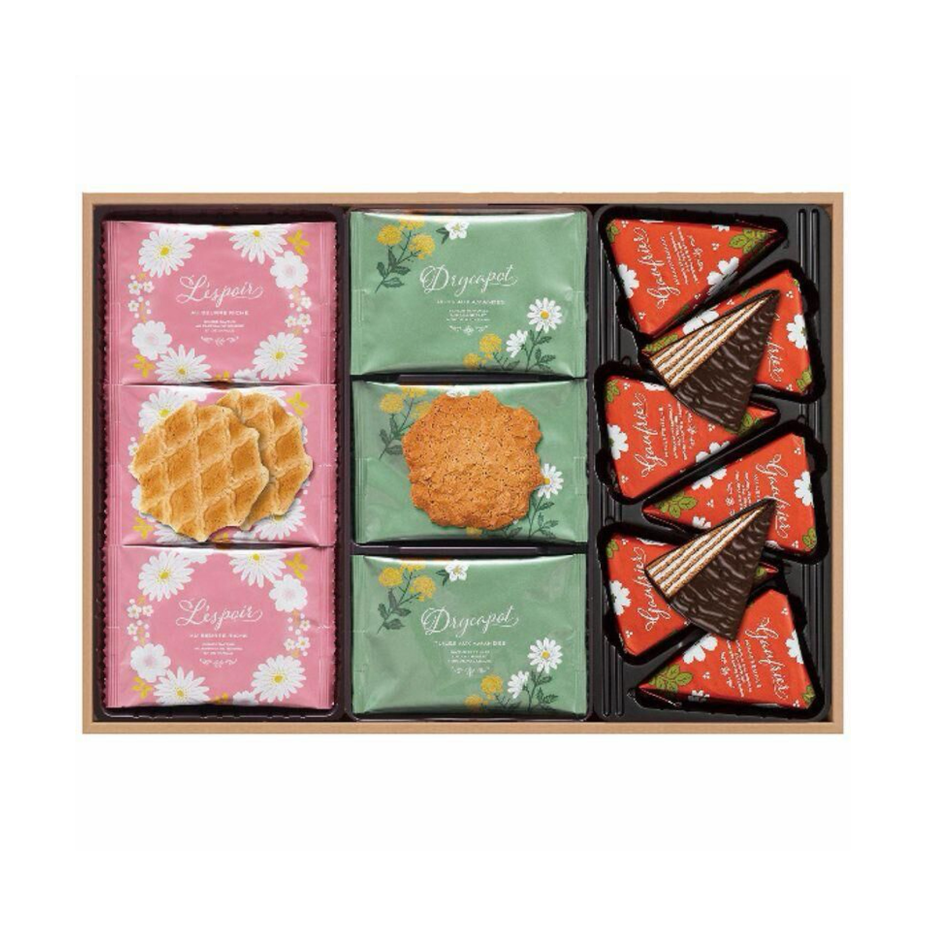 神戶風月堂 L’Espoir 禮盒 (奶油脆餅26枚(2枚入×13袋)+杏仁瓦片18入+千層巧克力酥(半甜巧克力/香草)12入) (EXP: 2026.03或之後) (J24)