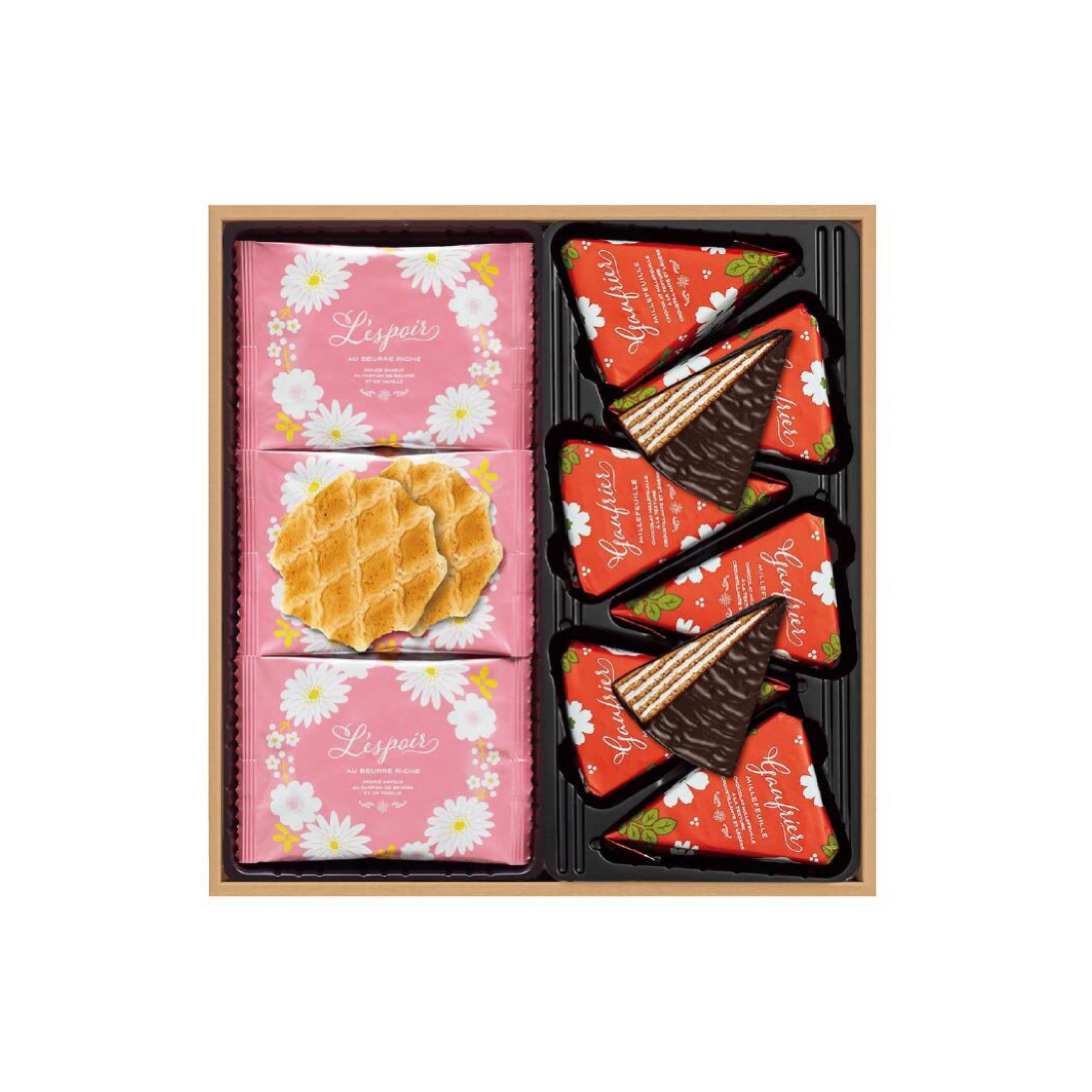 神戶風月堂 L’Espoir 禮盒 (奶油脆餅26枚(2枚入×13袋) + 千層巧克力酥(半甜巧克力/香草) 12入) (EXP: 2026.3月或之後) (J14)