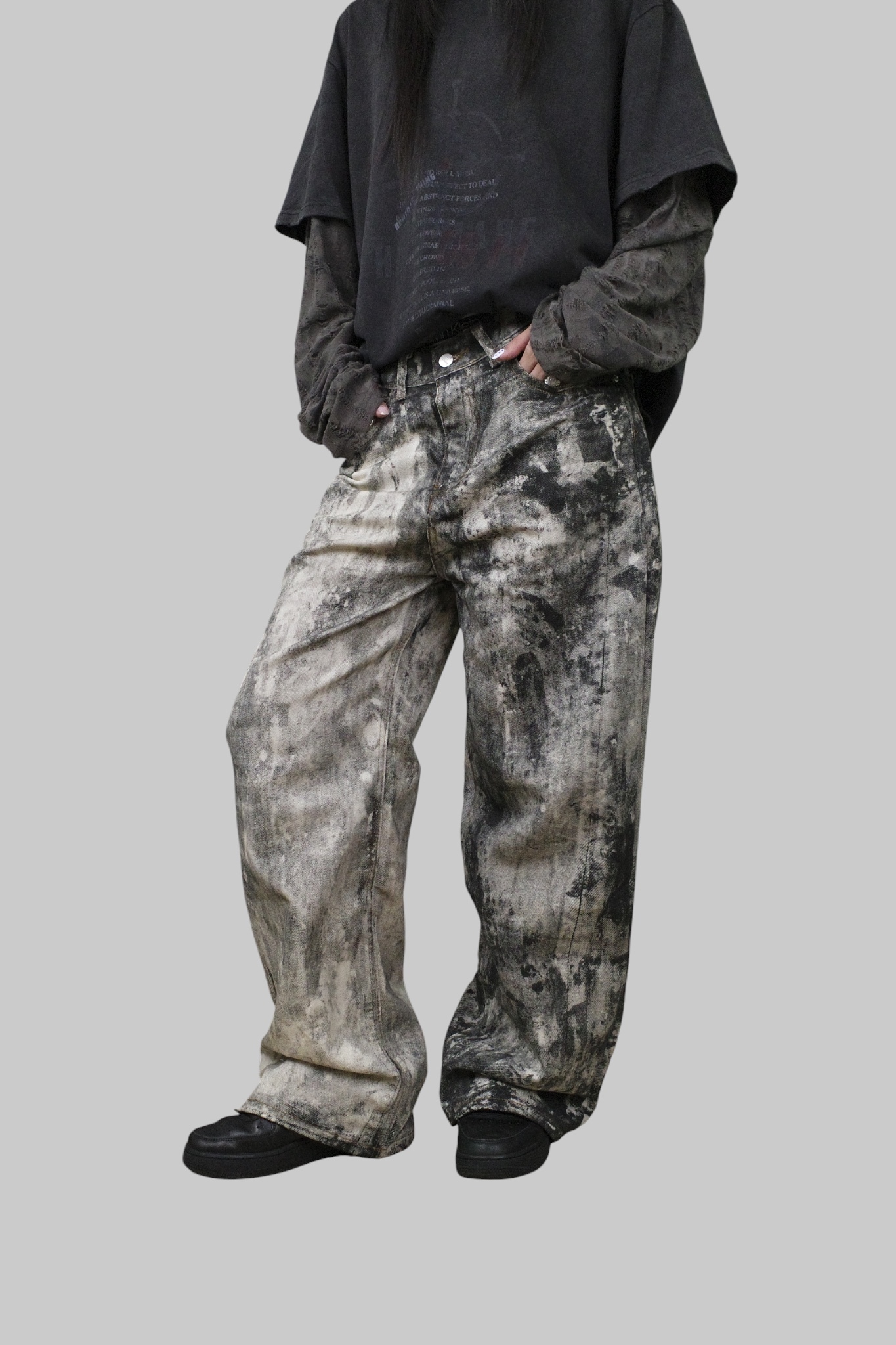 『Always_Good』做髒 紮染 牛仔長褲