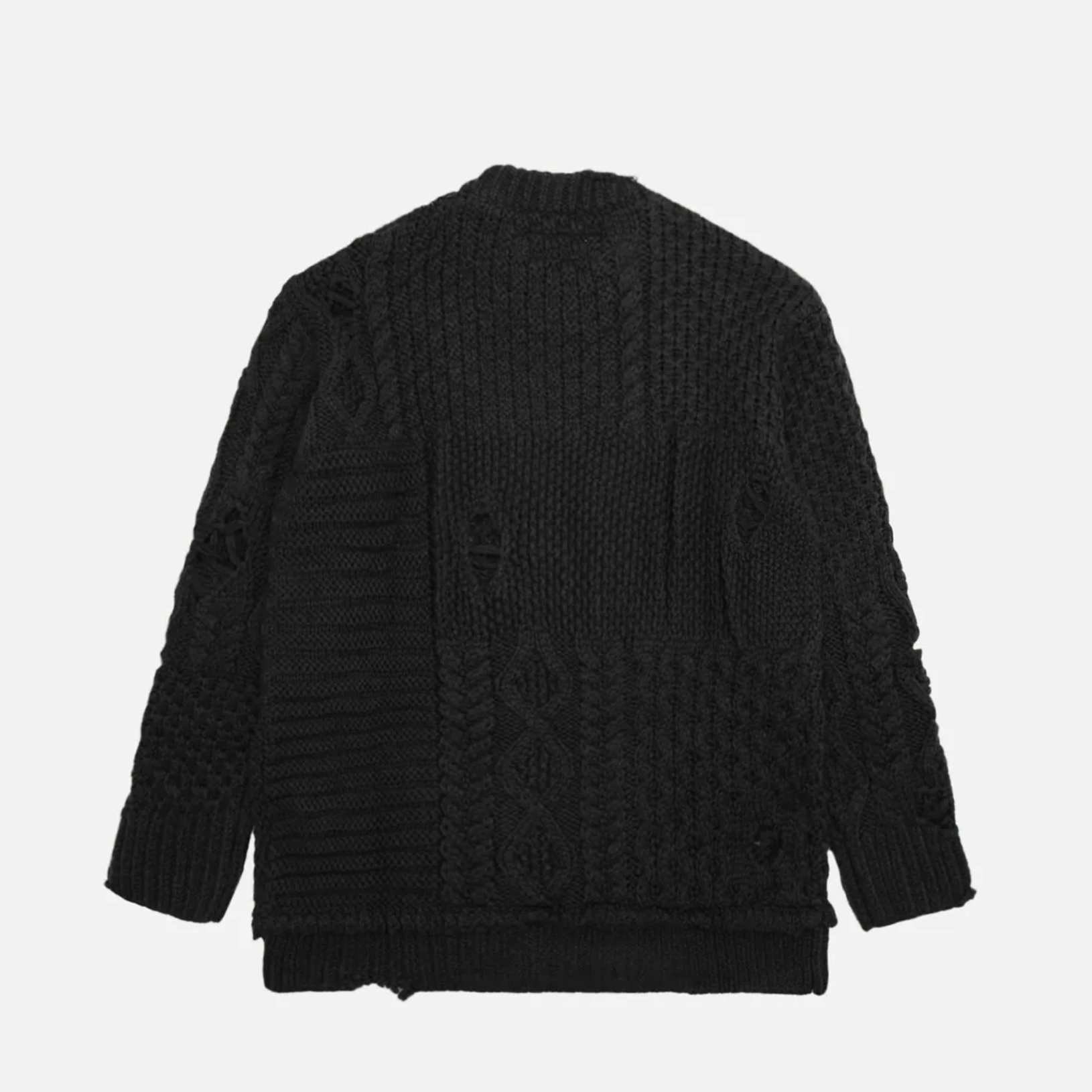 -(B4c04)-CLOT X NEIGHBORHOOD PATCHWORK SAVAGE SWEATER 聯名款 粗針織 破壞 毛衣 黑色/綠色 -252FU20N-KNM01S