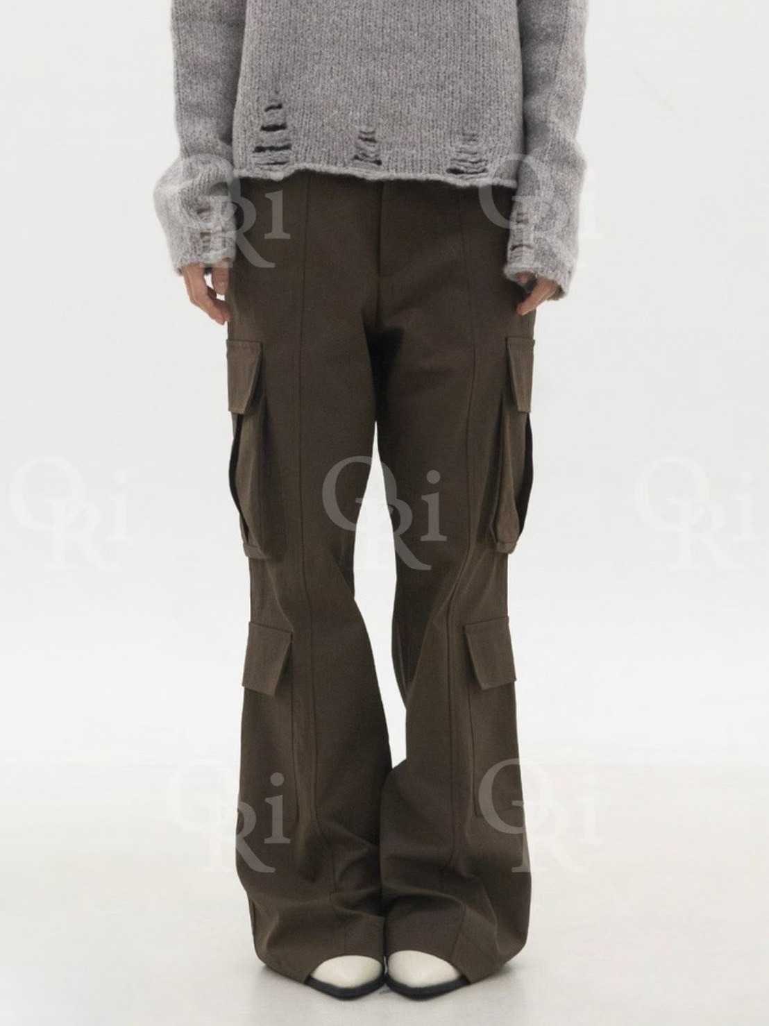 多口袋西裝長褲