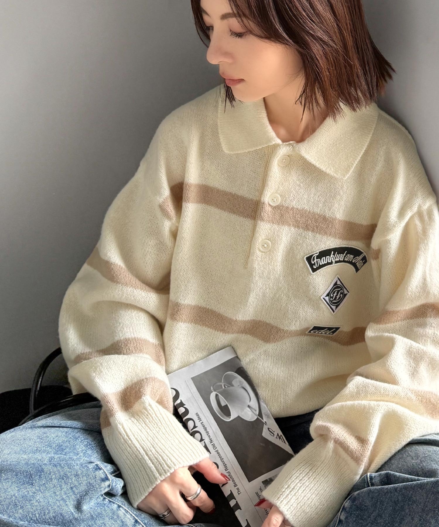 🇯🇵 日系品牌 JAVA 橄欖球衣 POLO衫 翻領 長袖 條紋 撞色 / 預購