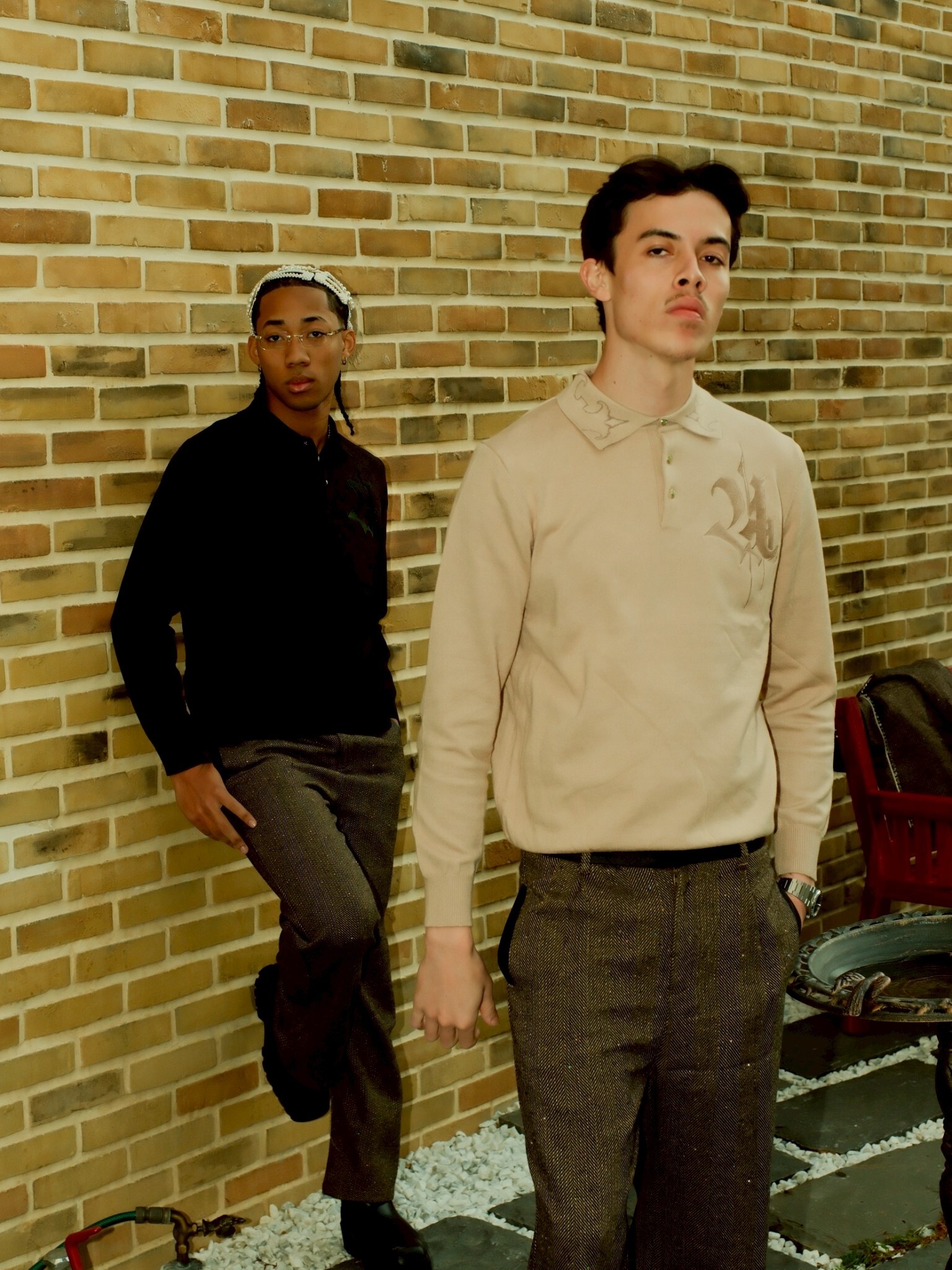 ATONE STUDIO 刺繡皇家標徽針織POLO長袖 EMERALD POLO