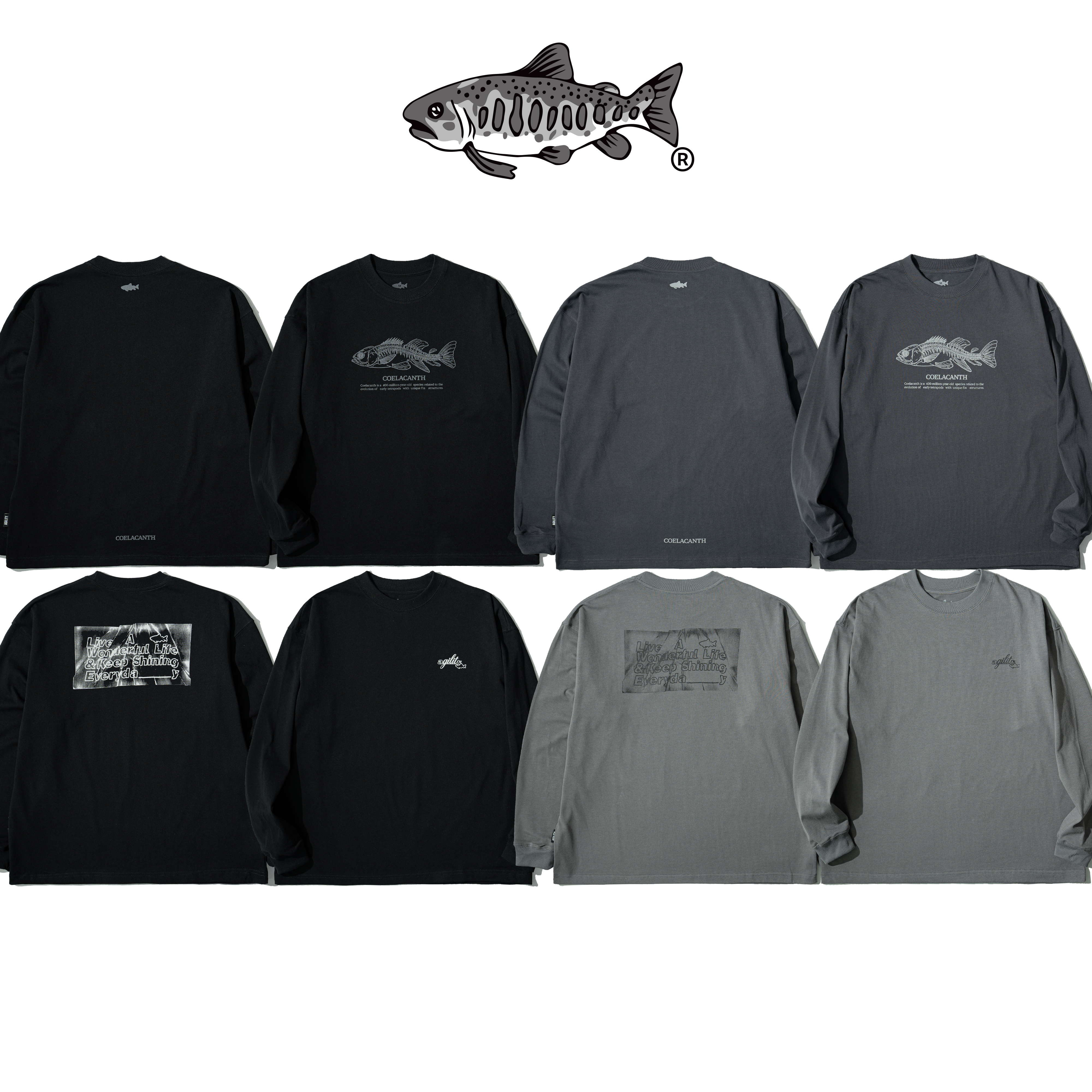 AGILITY Image Heavy LS Tee / Totem Bones 圖騰魚骨 長袖Tee [RS8-V1]