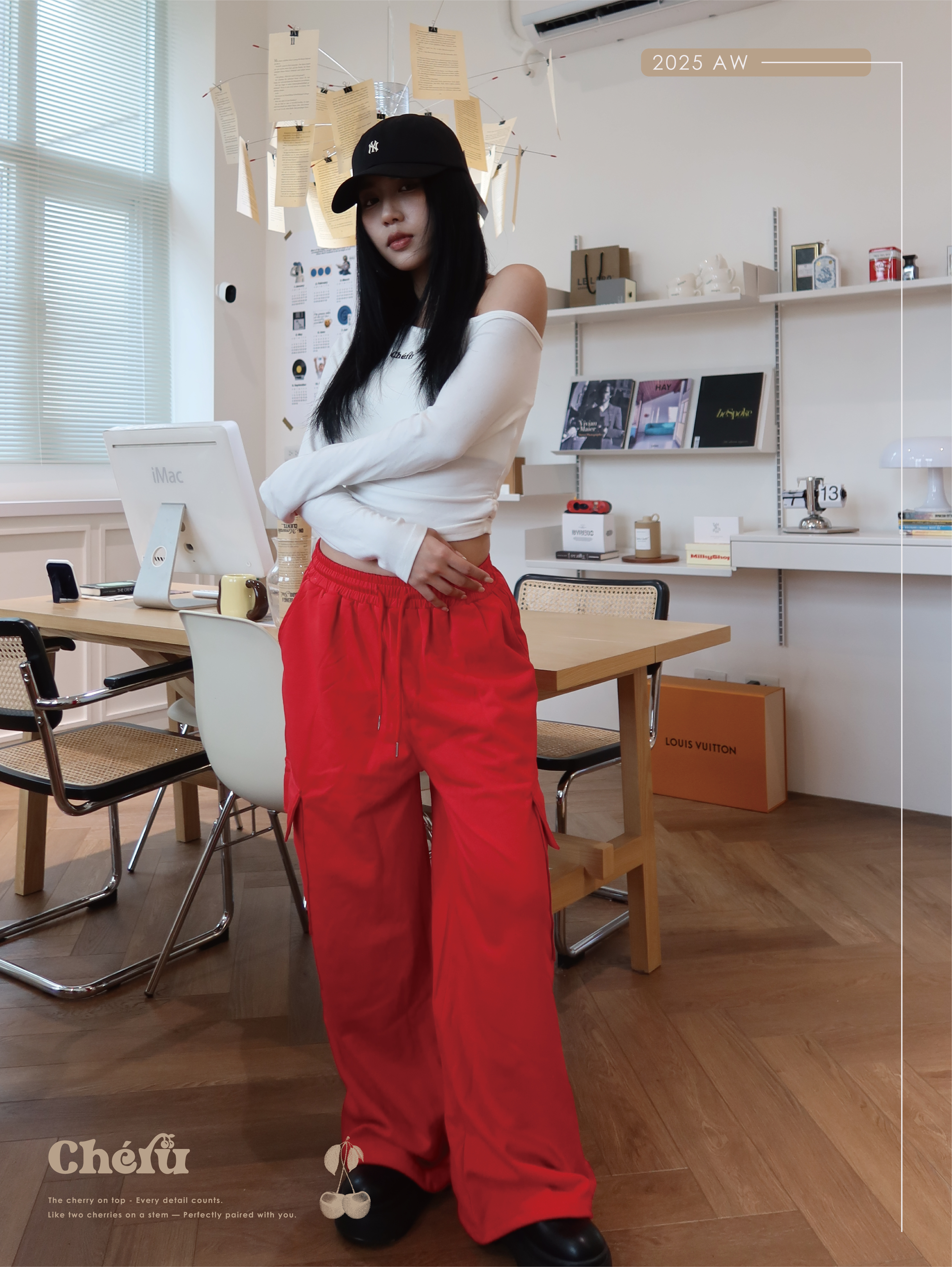 彎刀工裝口袋棉褲