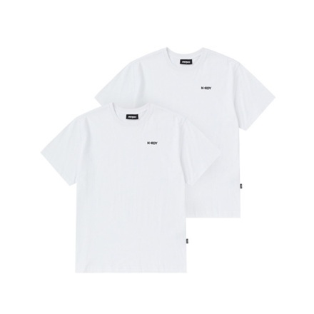 [K] NERDY SMALL LOGO S/S T-SHIRT 2PACK 25FW_WHITE, PNEF25ST0600 (KN25)