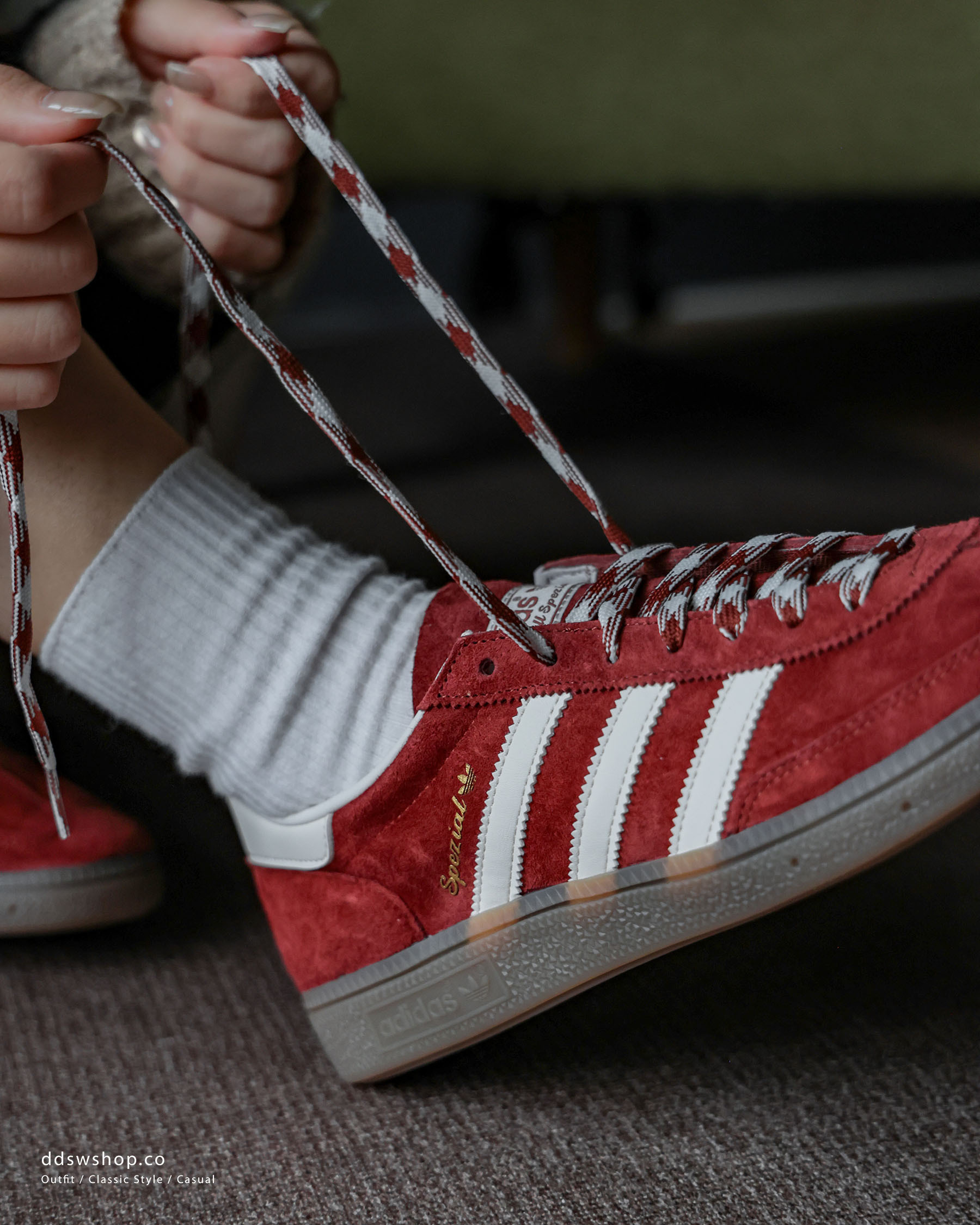 "代購" ADIDAS HANDBALL SPEZIAL 磚紅 編織鞋帶 男女鞋 KI5937