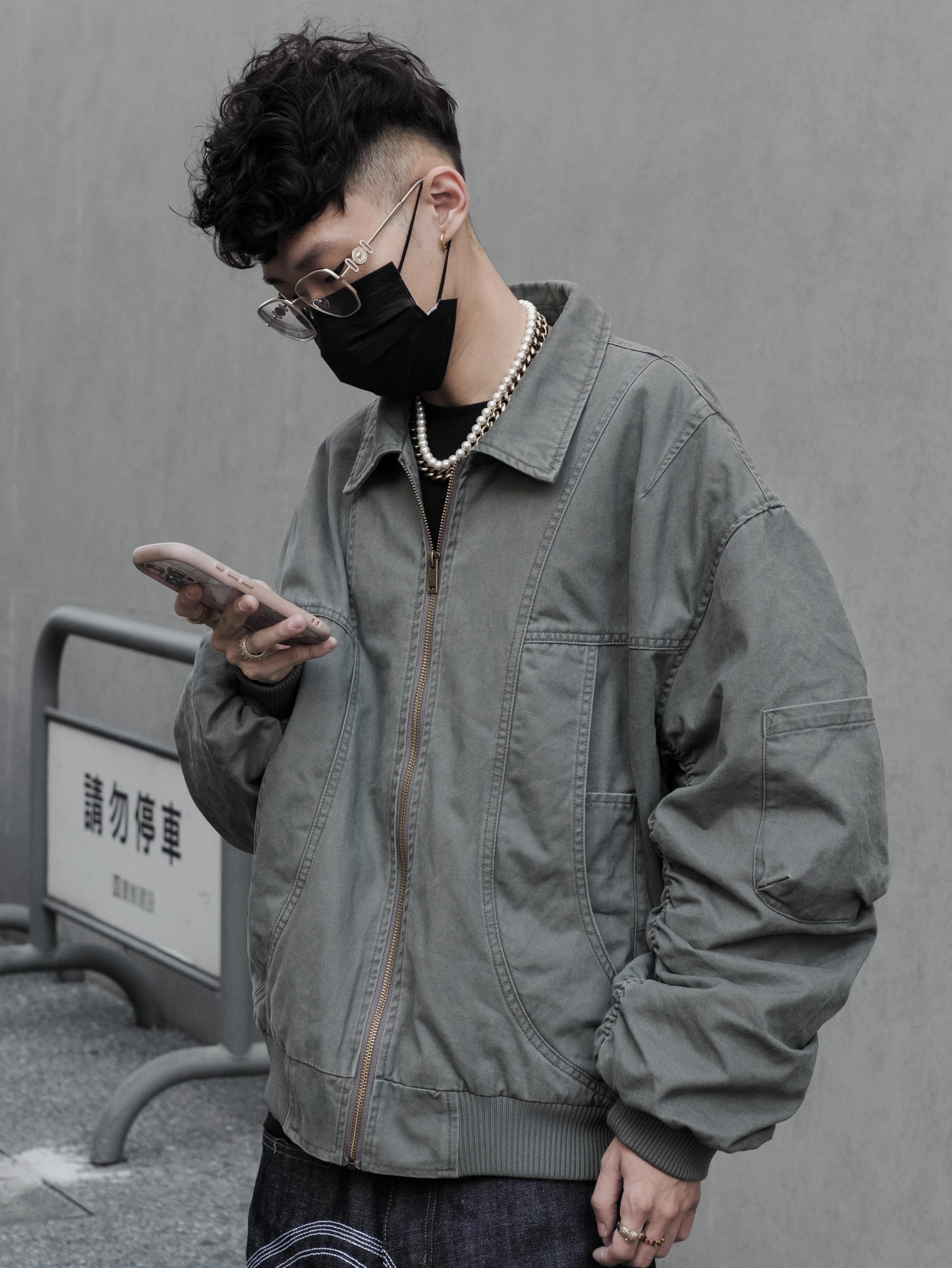 【逢甲 FUZZY】美式復古 寬鬆翻領夾克 外套 水洗 內裡鋪棉 三色