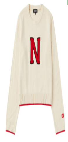 [K] NERDY W'S CLASSIC N CREWNECK SWEATER_IVORY, PNEF24NT0403 (KN140)