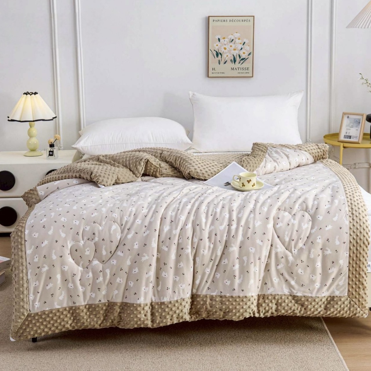 針織荳荳絨被｜米沙小兔