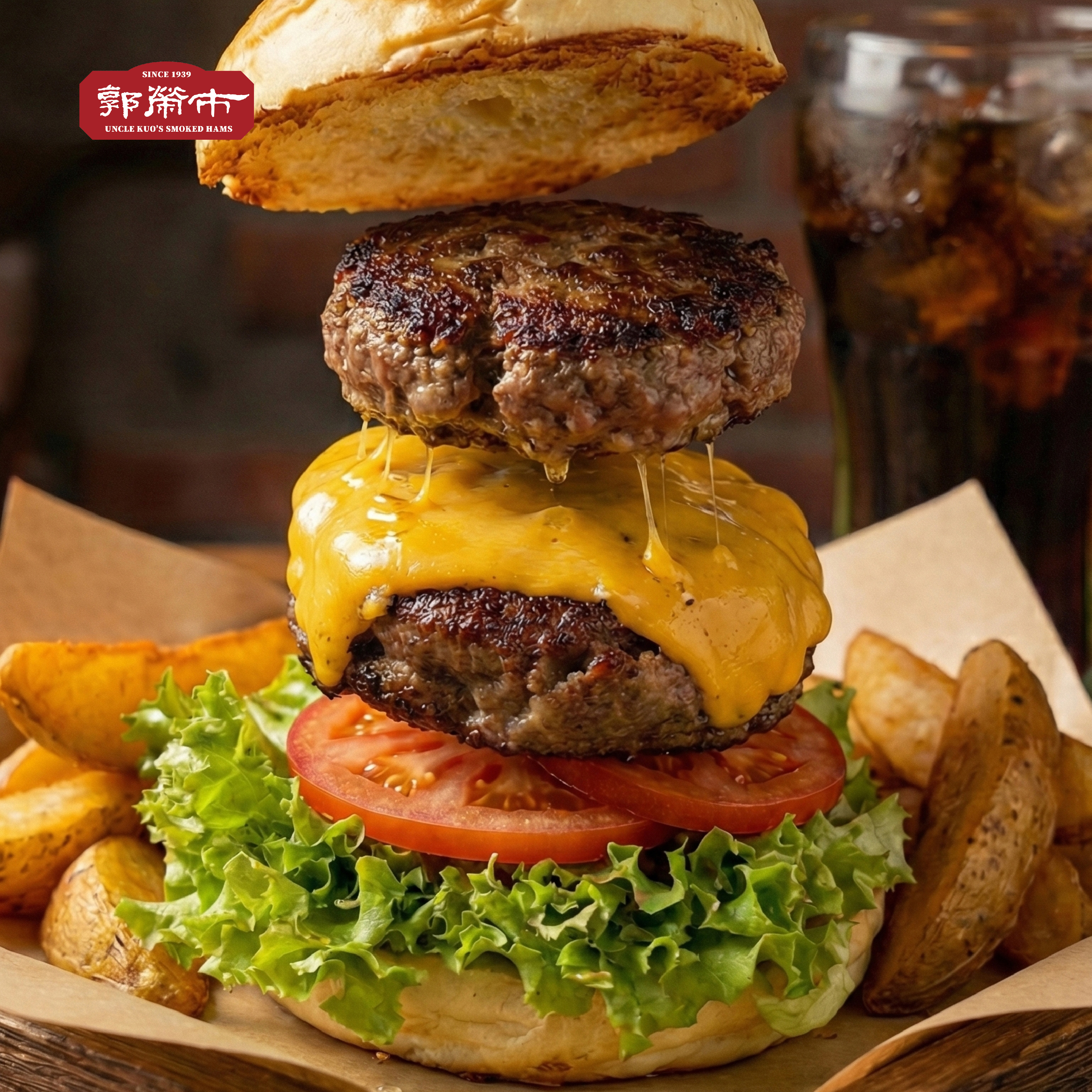 手工哈姆漢堡排｜把傳奇火腿揉進每一口肉汁裡(低溫)