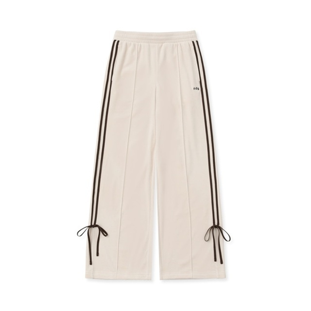 [K] NERDY W'S VELOUR RIBBON TRACK PANTS_LIGHT BEIGE, PNEF25TP0760 (KN40)