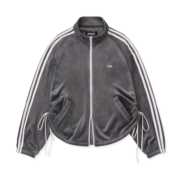 [K] NERDY W'S VELOUR RIBBON TRACK TOP_CHARCOAL, PNEF25TR0720 (KN42)