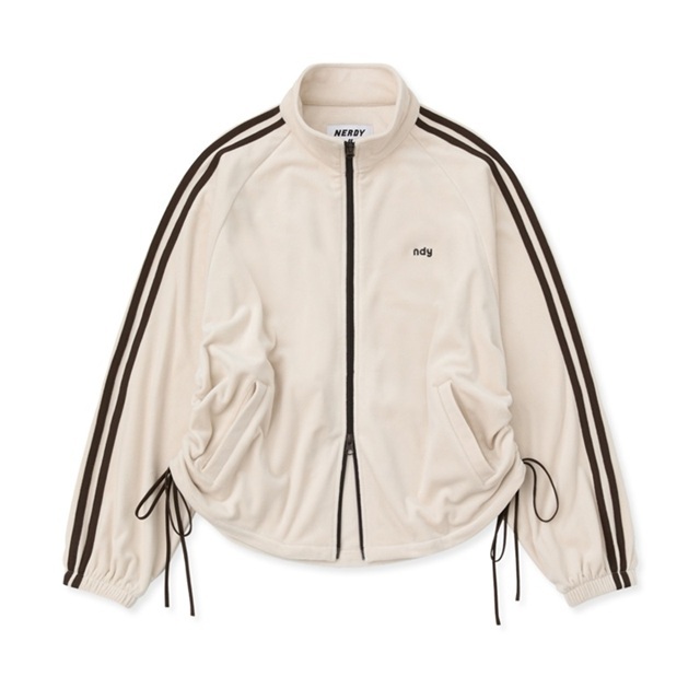 [K] NERDY W'S VELOUR RIBBON TRACK TOP_LIGHT BEIGE, PNEF25TR0760 (KN43)