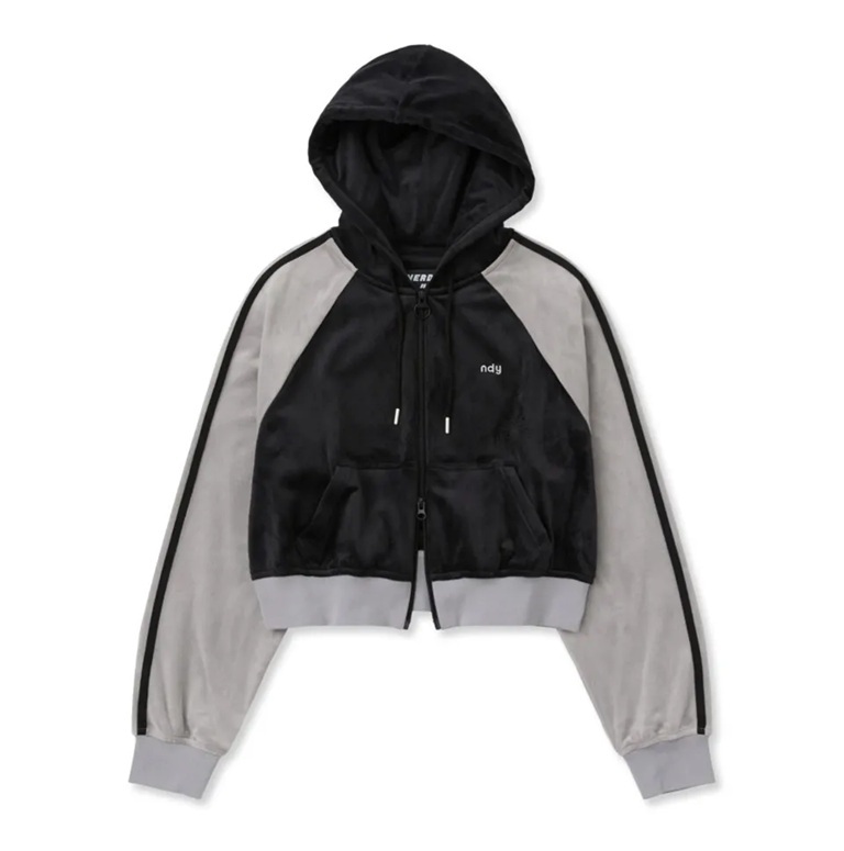 [K] NERDY W'S VELOUR HOODIE TRACK TOP 25FW_BLACK, PNEF25TR0801 (KN44)