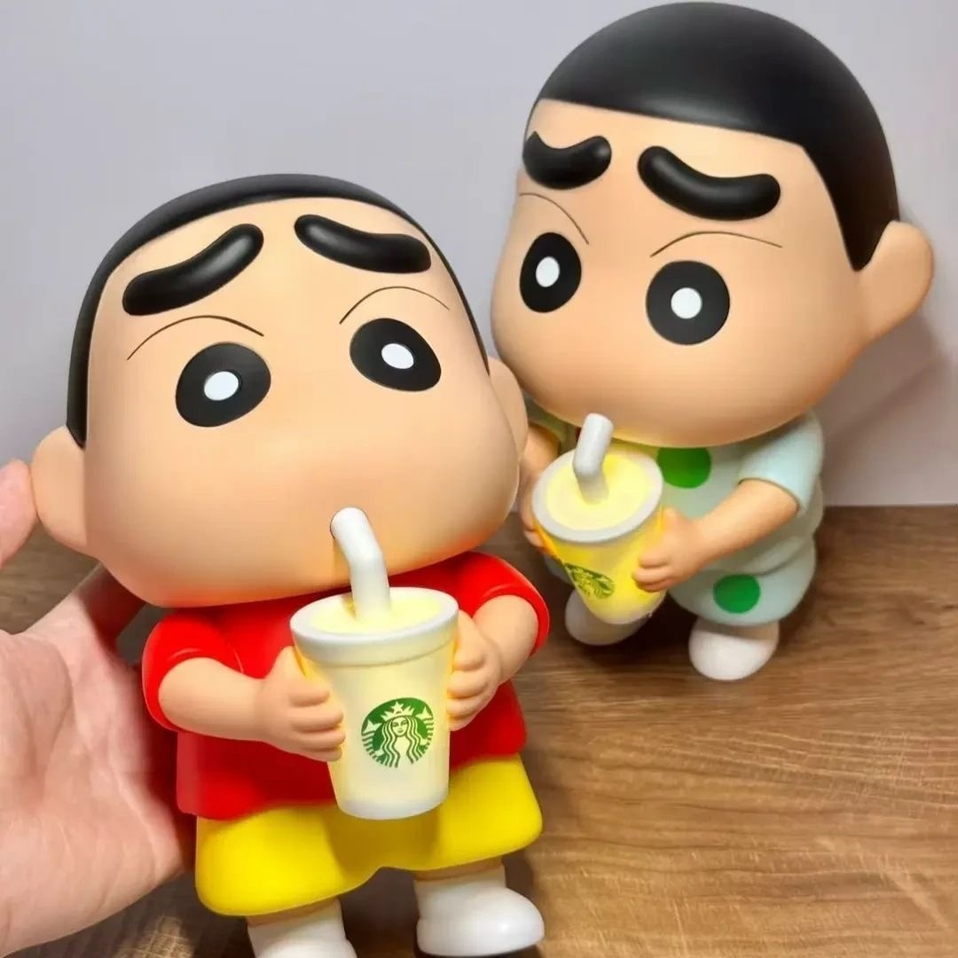 蜡笔小新 喝星巴克 21cm 发光公仔