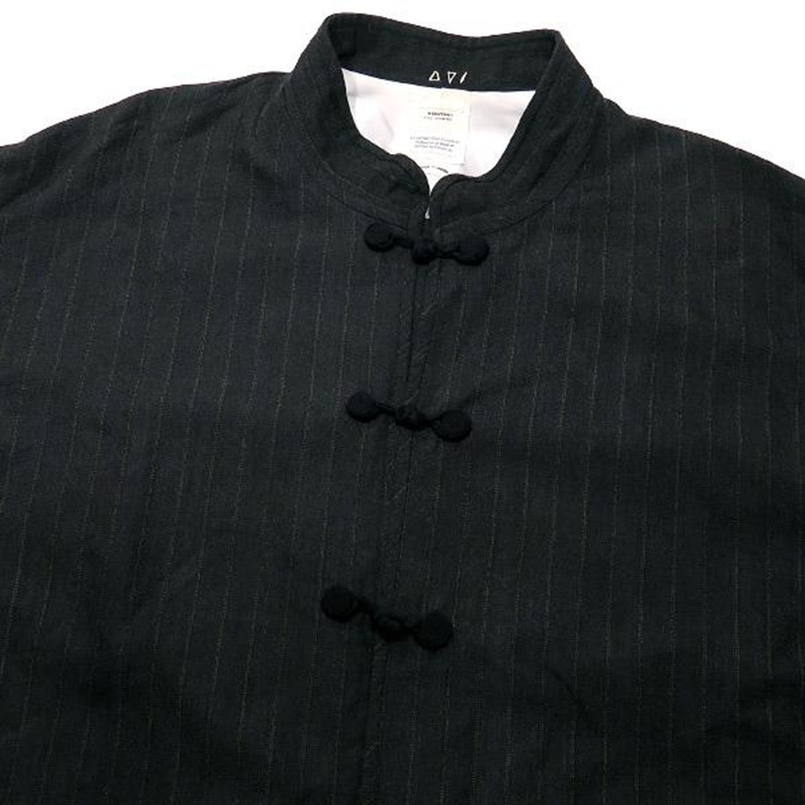 VISVIM DHARMA SHIRT PINSTRIPE L/S (( USED A )) 中古美品 - CHARCOAL SIZE 3 PRE ORDER ITEM (預訂中)