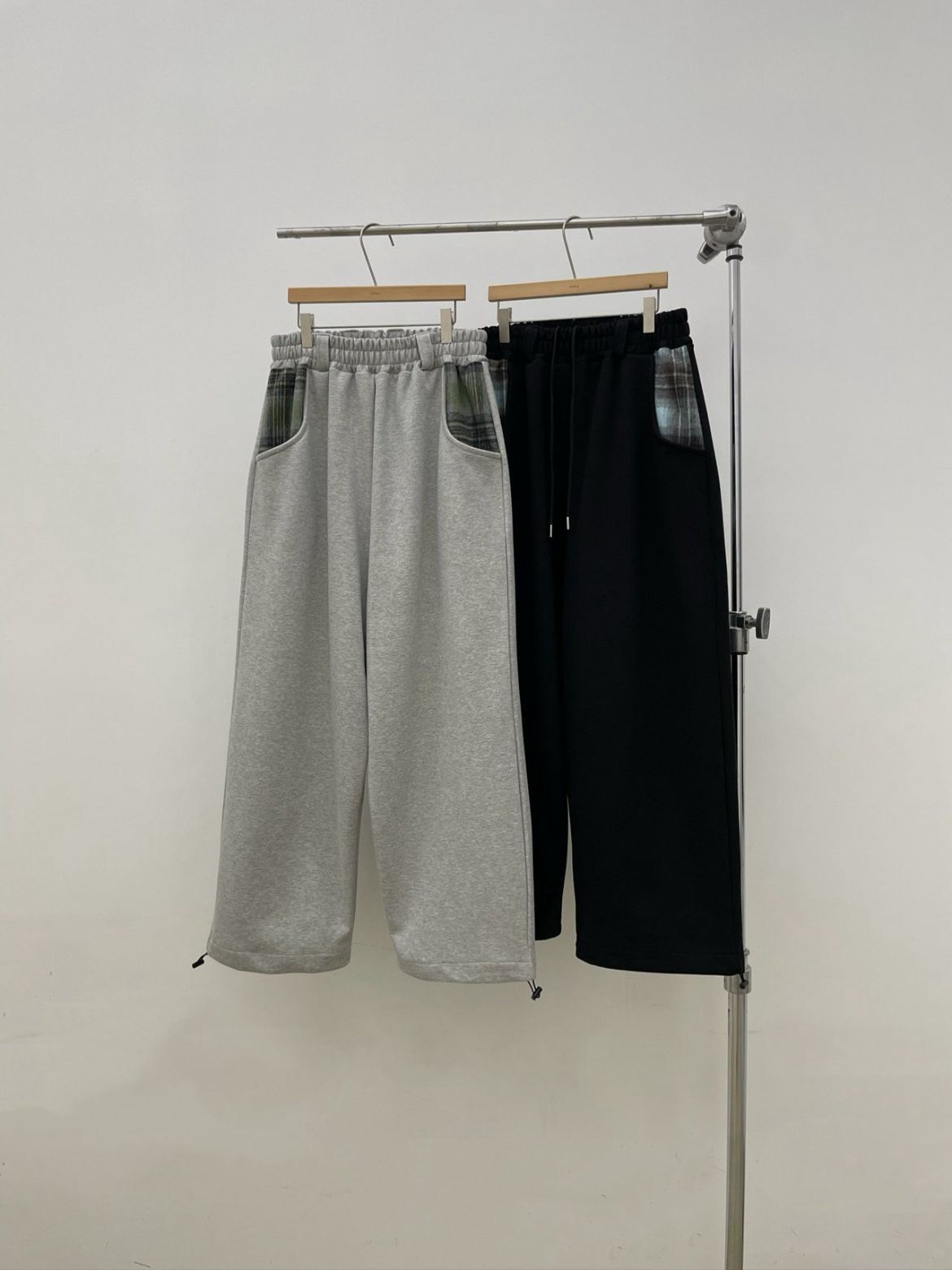 拼格仔可束腳運動褲(薄抓毛底) EASY-092P