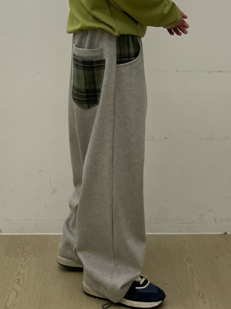 拼格仔可束腳運動褲(薄抓毛底) EASY-092P