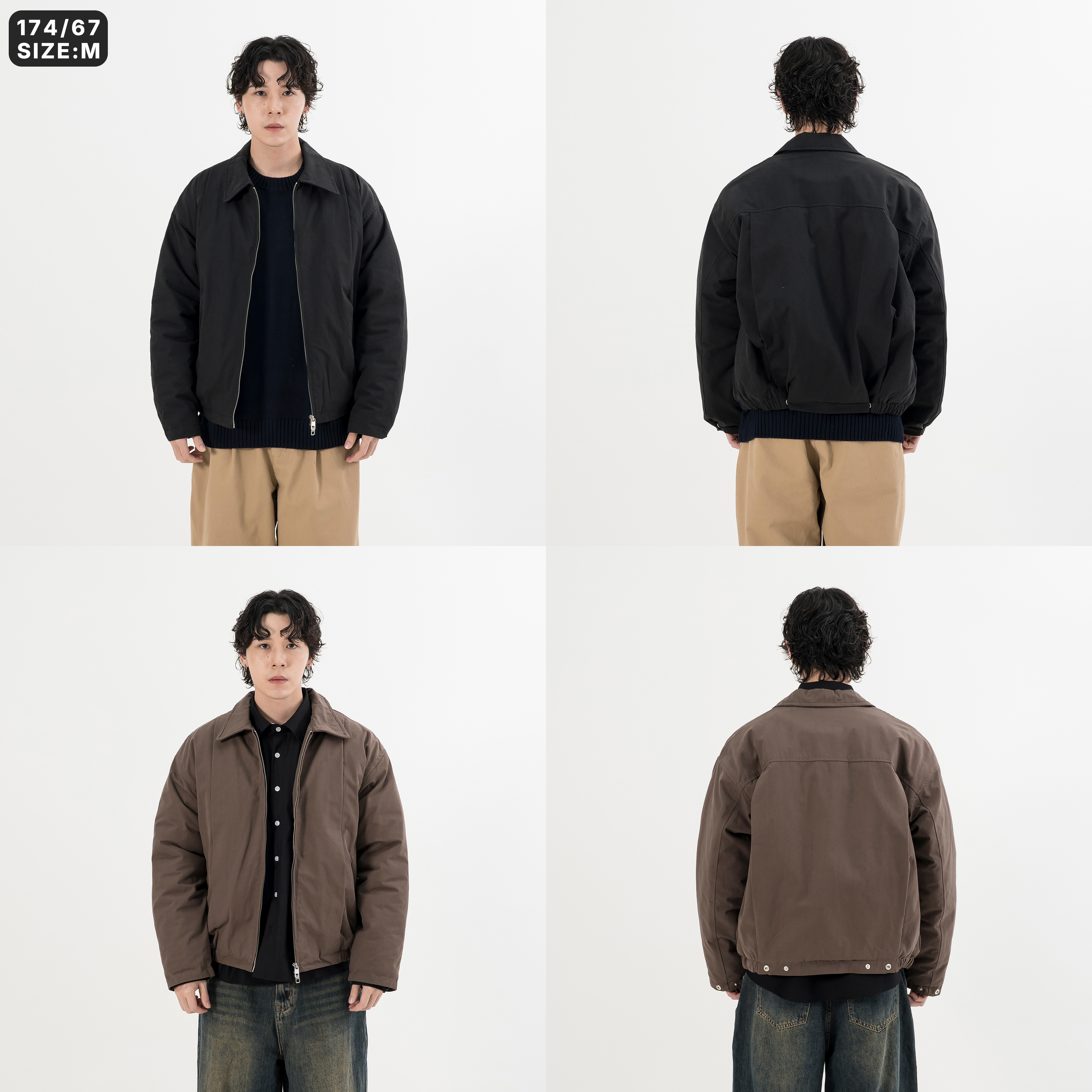 Cropped Padded Jacket 寬短版 鋪棉 翻領外套 [B-25102]