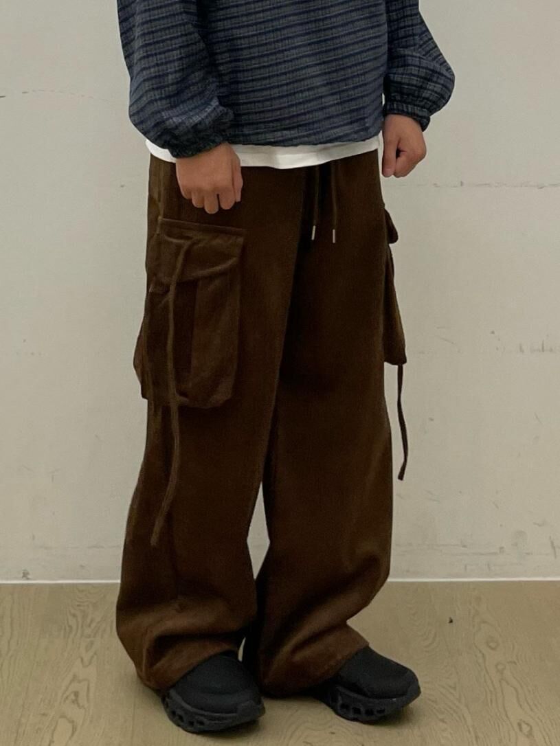 淨色可束腳工裝鬆身褲 EASY-096P