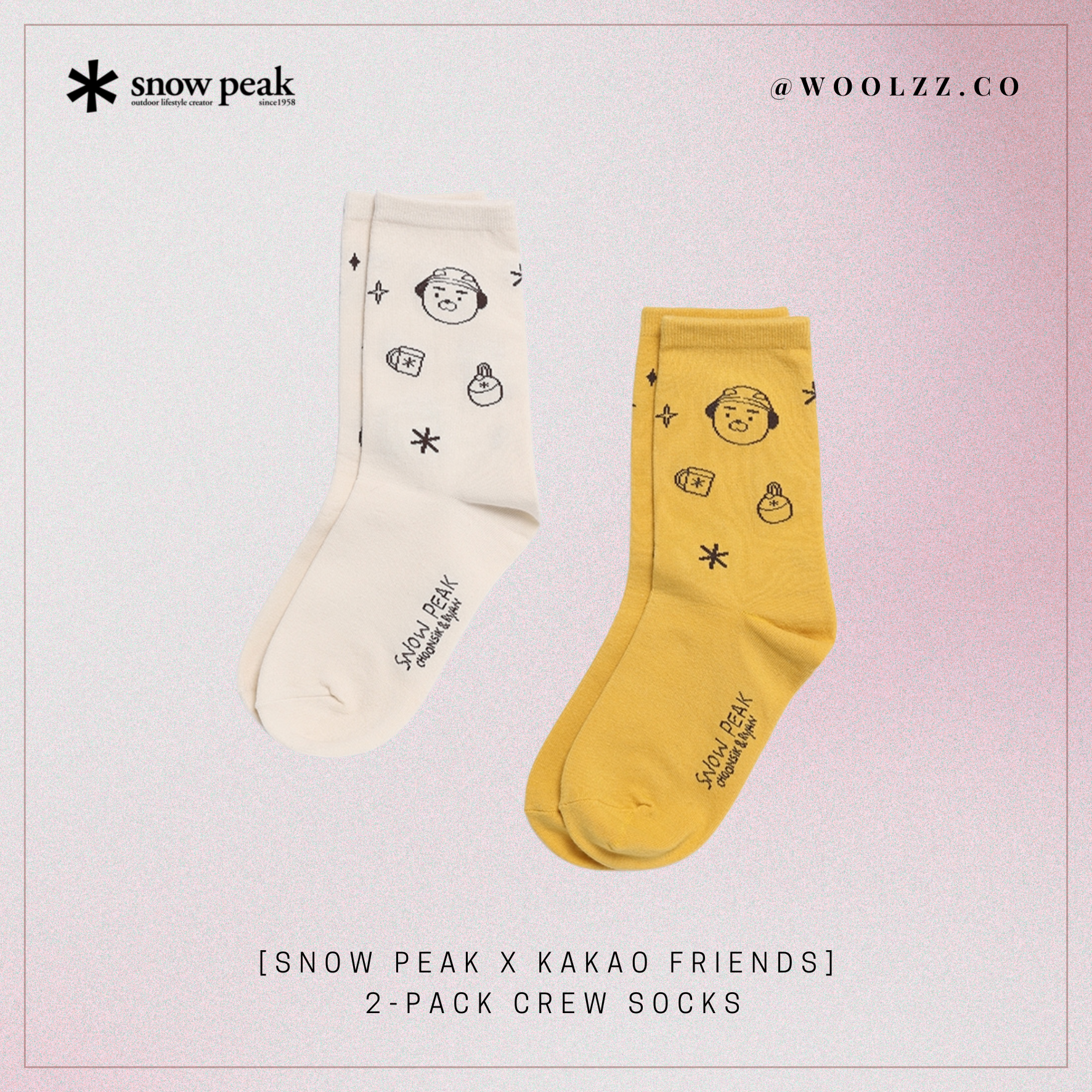 Snow Peak [Snow Peak X Kakao Friends] 2 入組中筒襪 Socks S25SUF-SO81