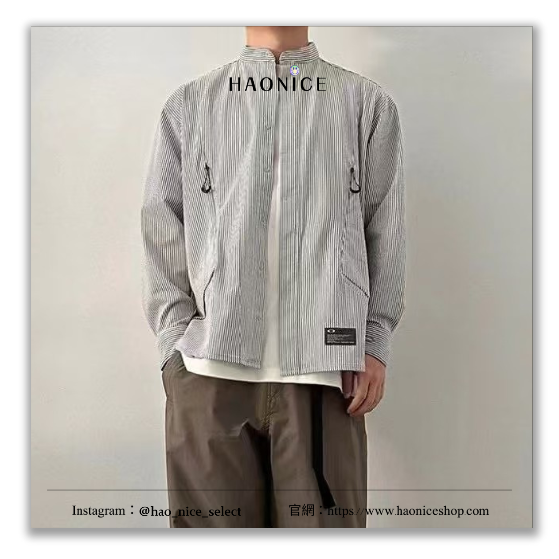 【HAO NICE】100%正品 Oakley🔥 美國潮牌🇺🇸 日系立領 復古條紋 機能 襯衫 長袖 速乾