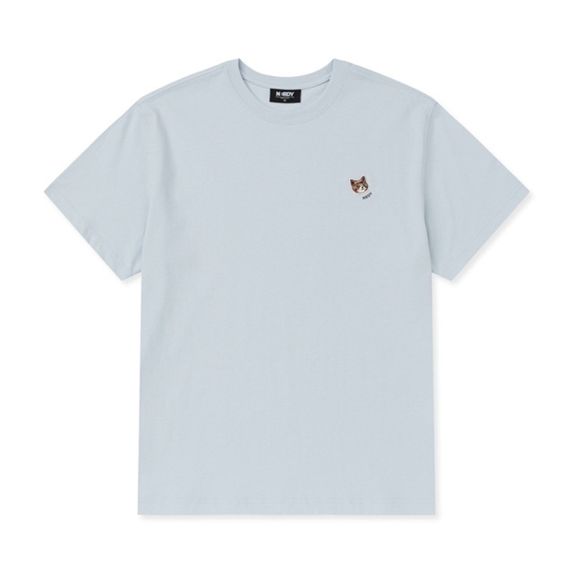 [K] NERDY HANDSOME CAT WAPPEN S/S T-SHIRT_SOFT BLUE, PNEU25ST2565 (KN75)