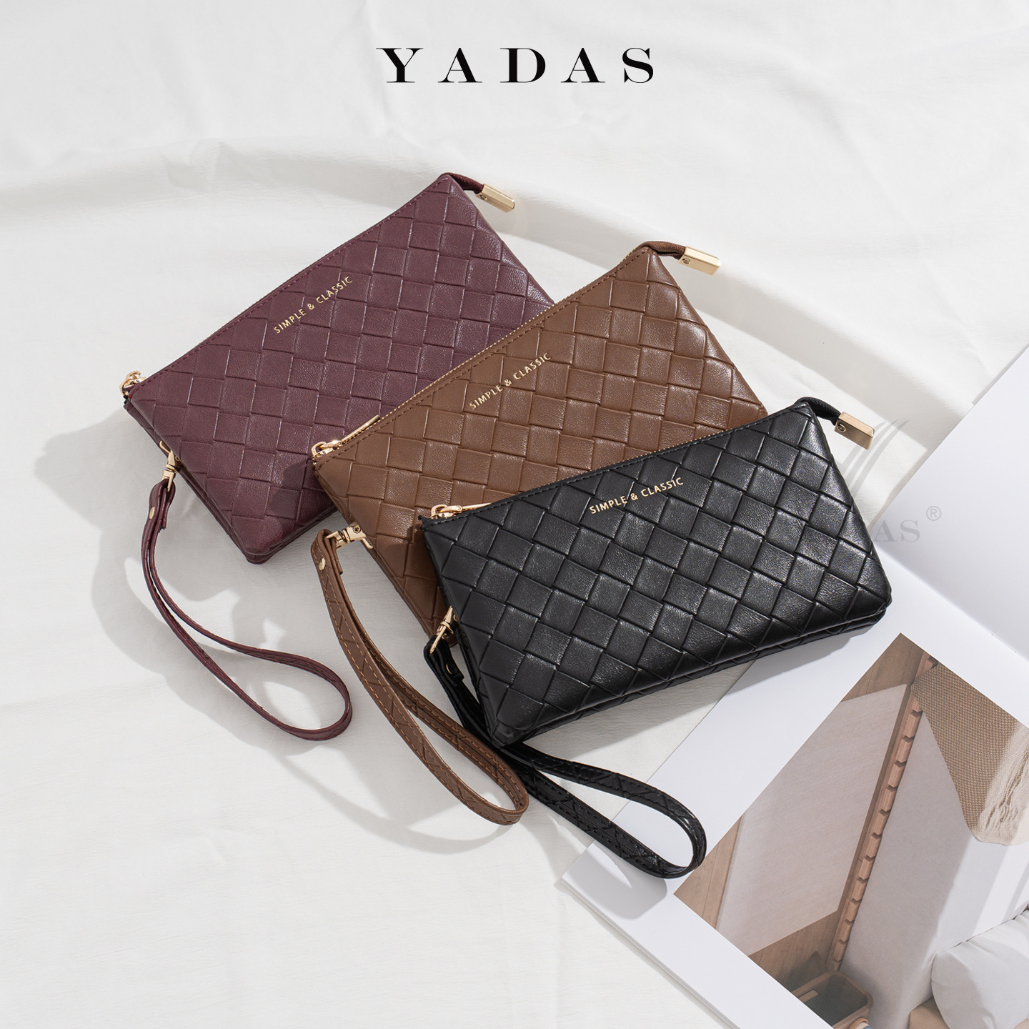 Quilted Solid-Color Wristlet Phone Wallet