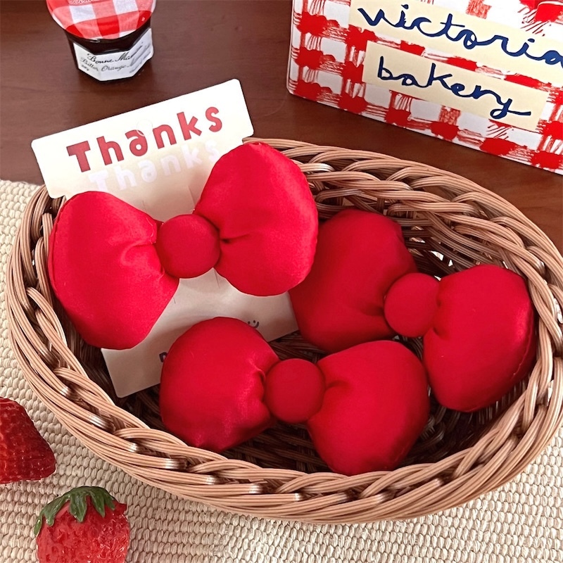 《12056》澎澎的紅蝴蝶結髮夾