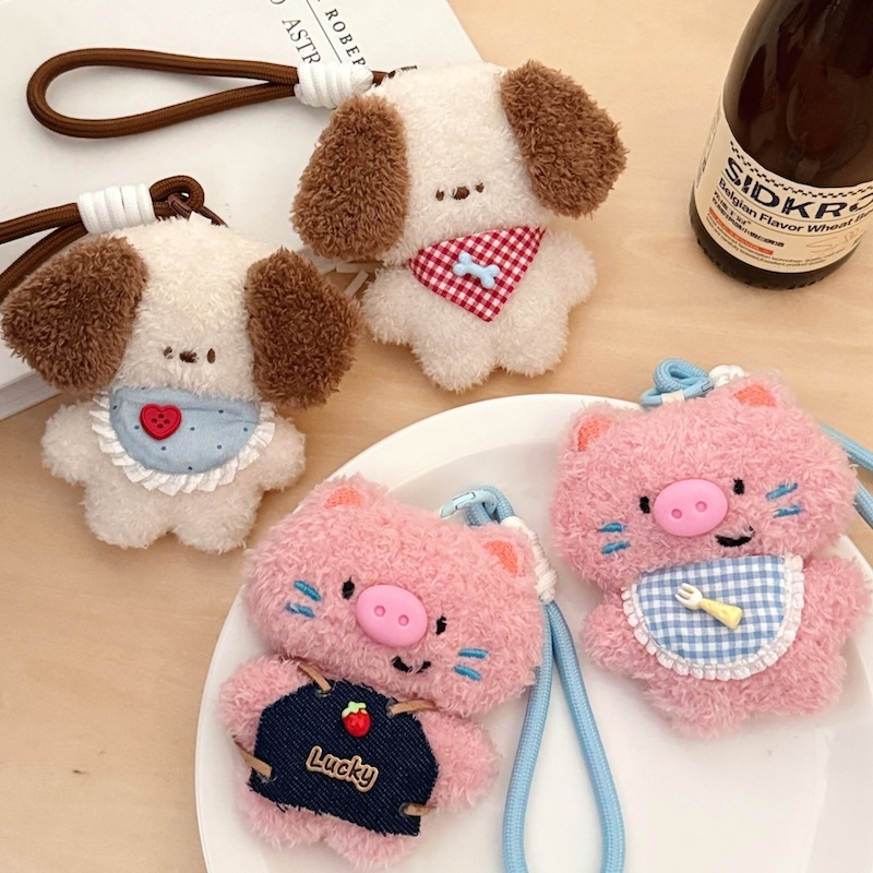 《12057》豬豬與狗狗小領巾吊飾