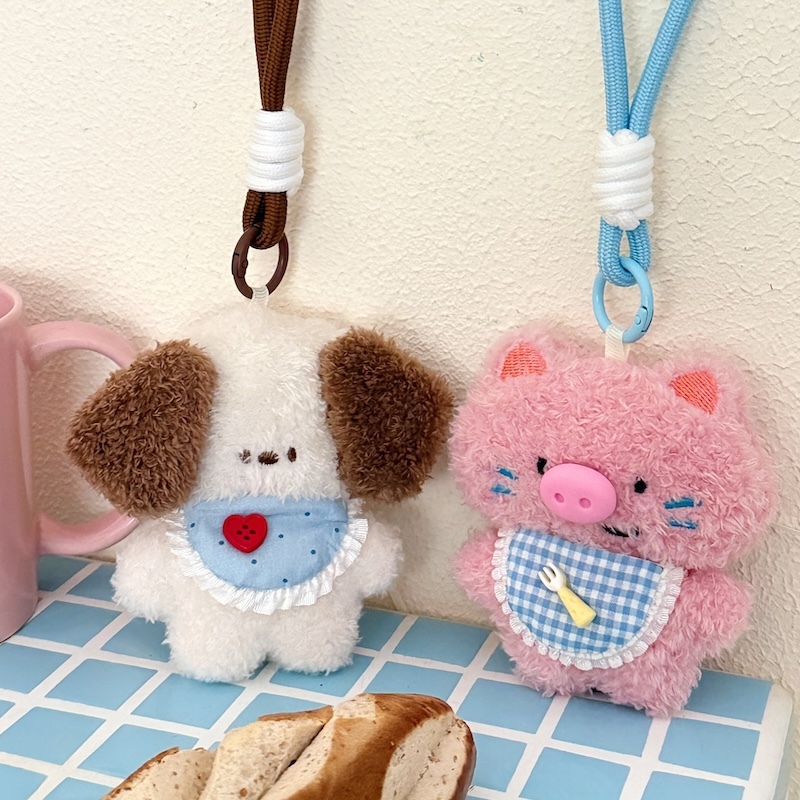 《12057》豬豬與狗狗小領巾吊飾