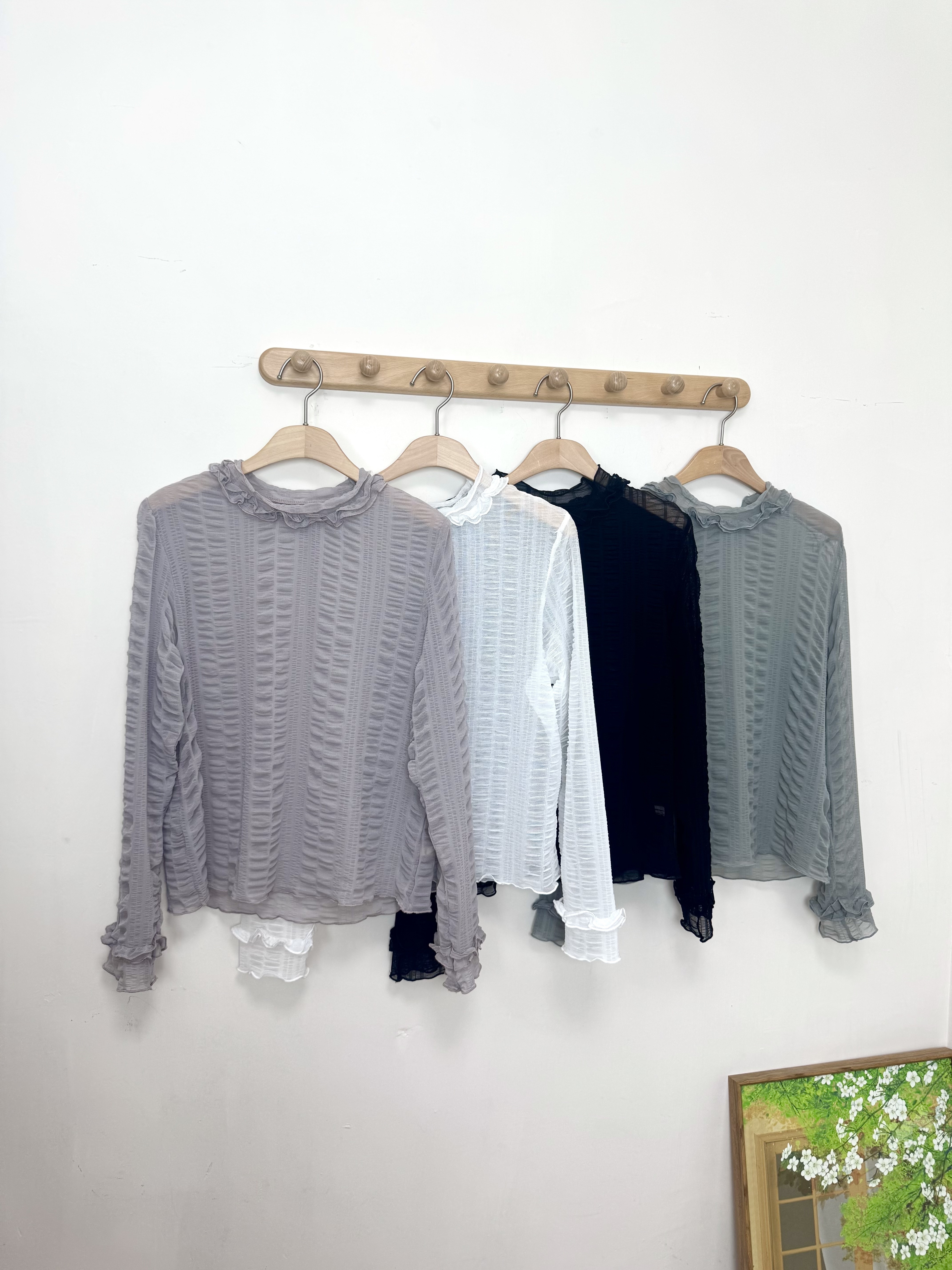 格格花邊領邊身Top