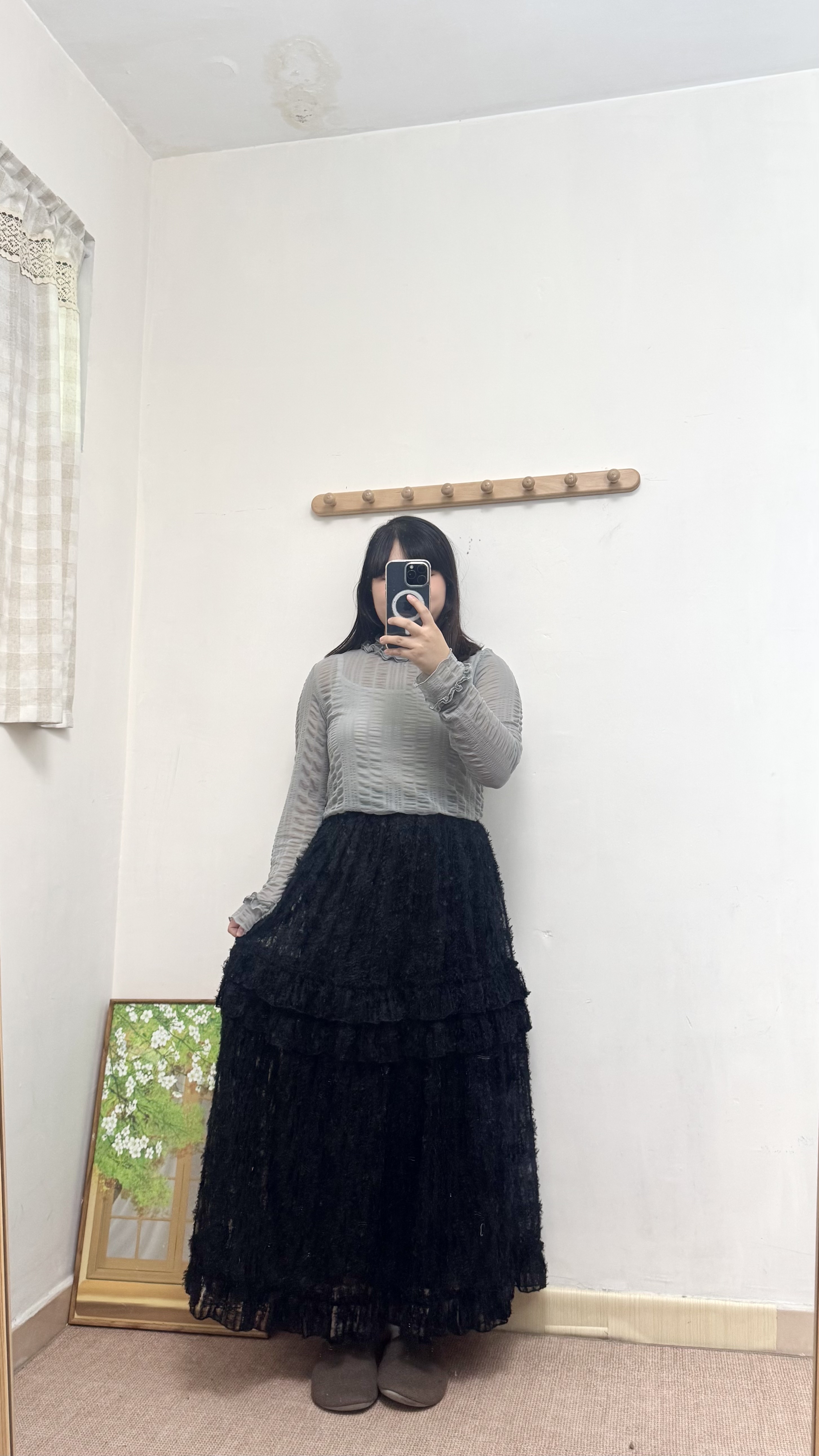 格格花邊領邊身Top