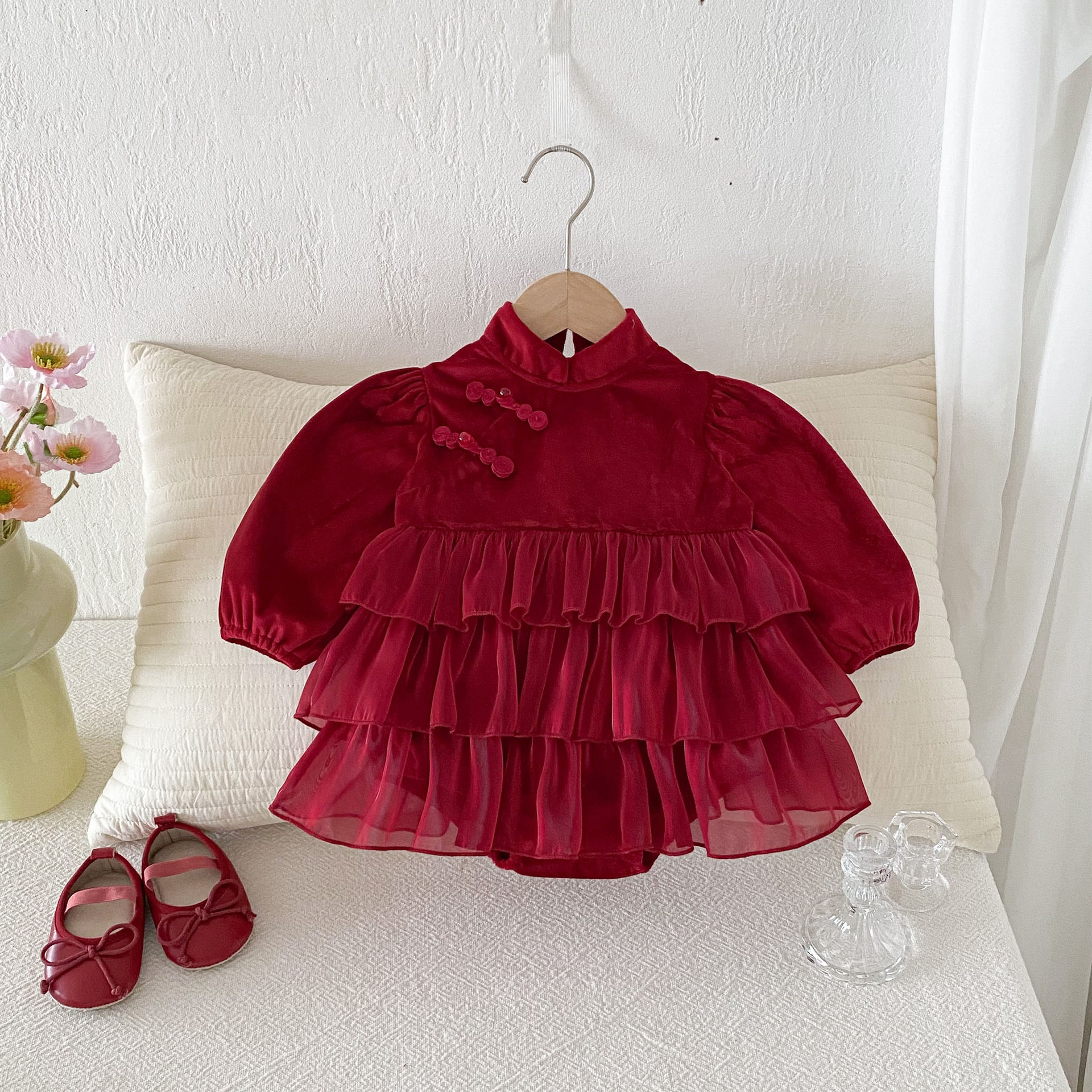 大紅蛋糕 中國風包屁裙