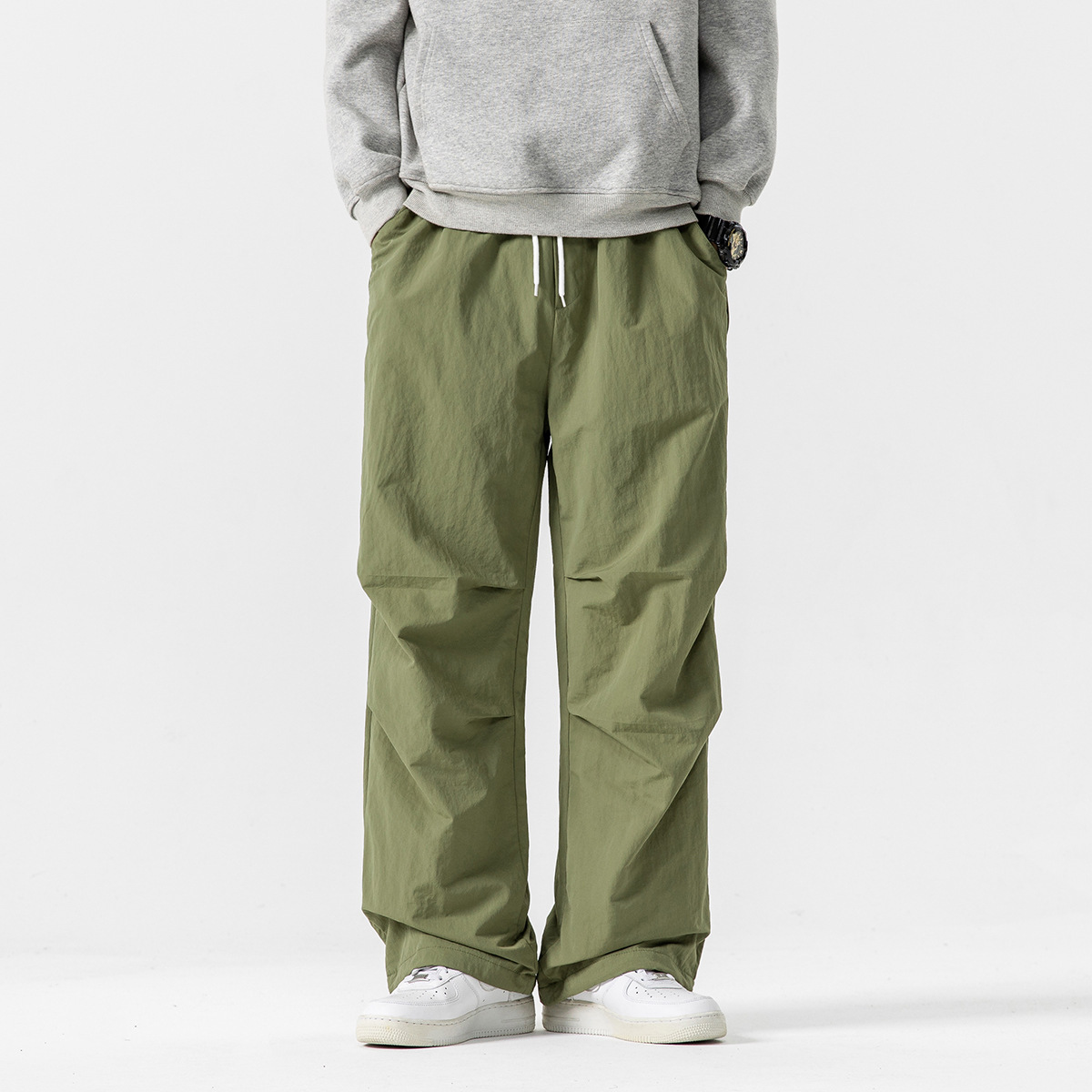 12M10 機能抽繩抓皺刷毛傘兵褲 五色