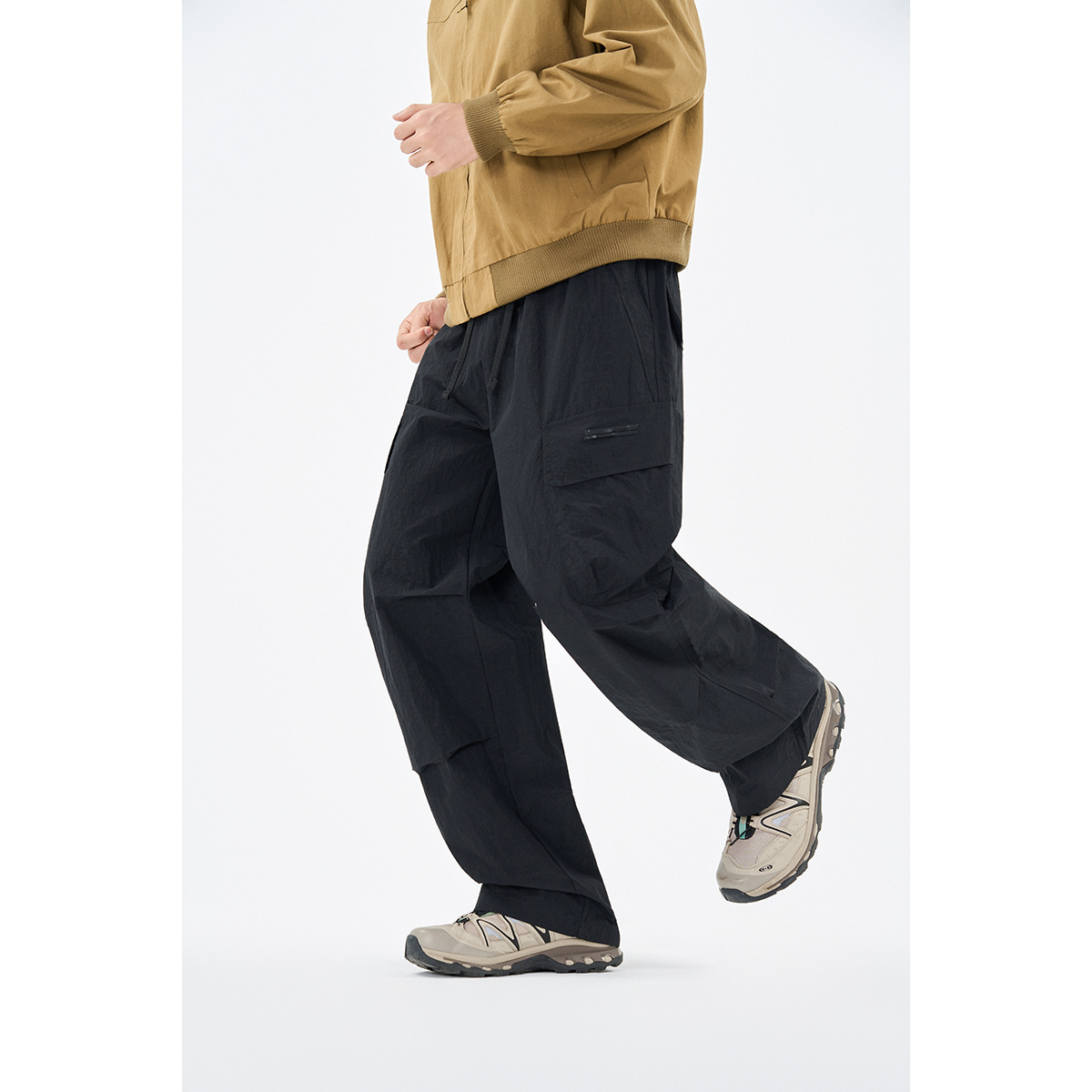 12M08 凹豆風機能打摺工裝褲 兩色