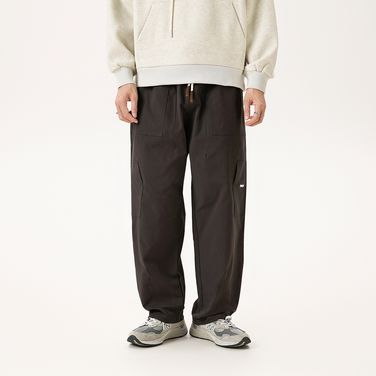 12M07 復古多口袋素色工裝褲 三色