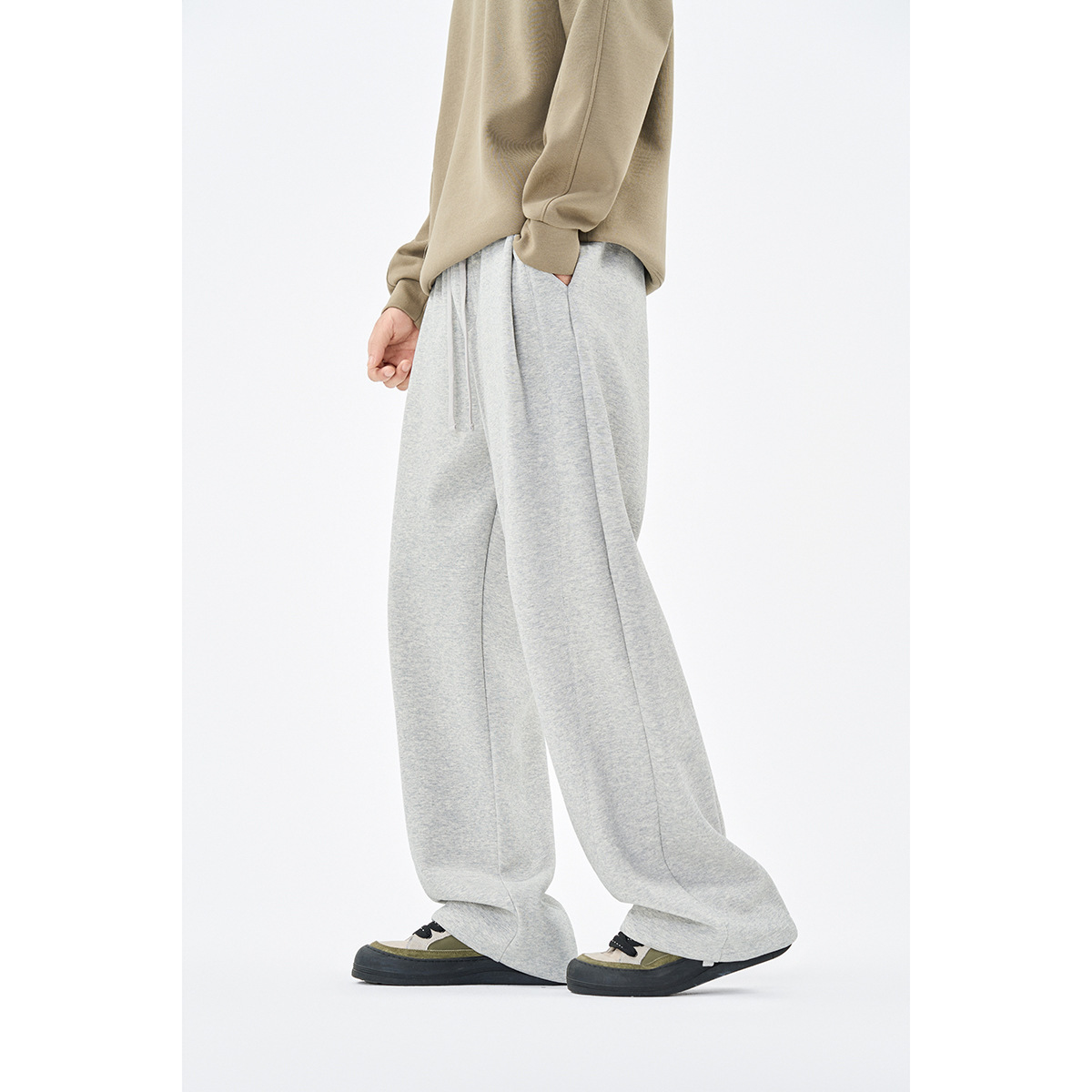 12M04 簡約素色抽繩休閒棉褲 三色