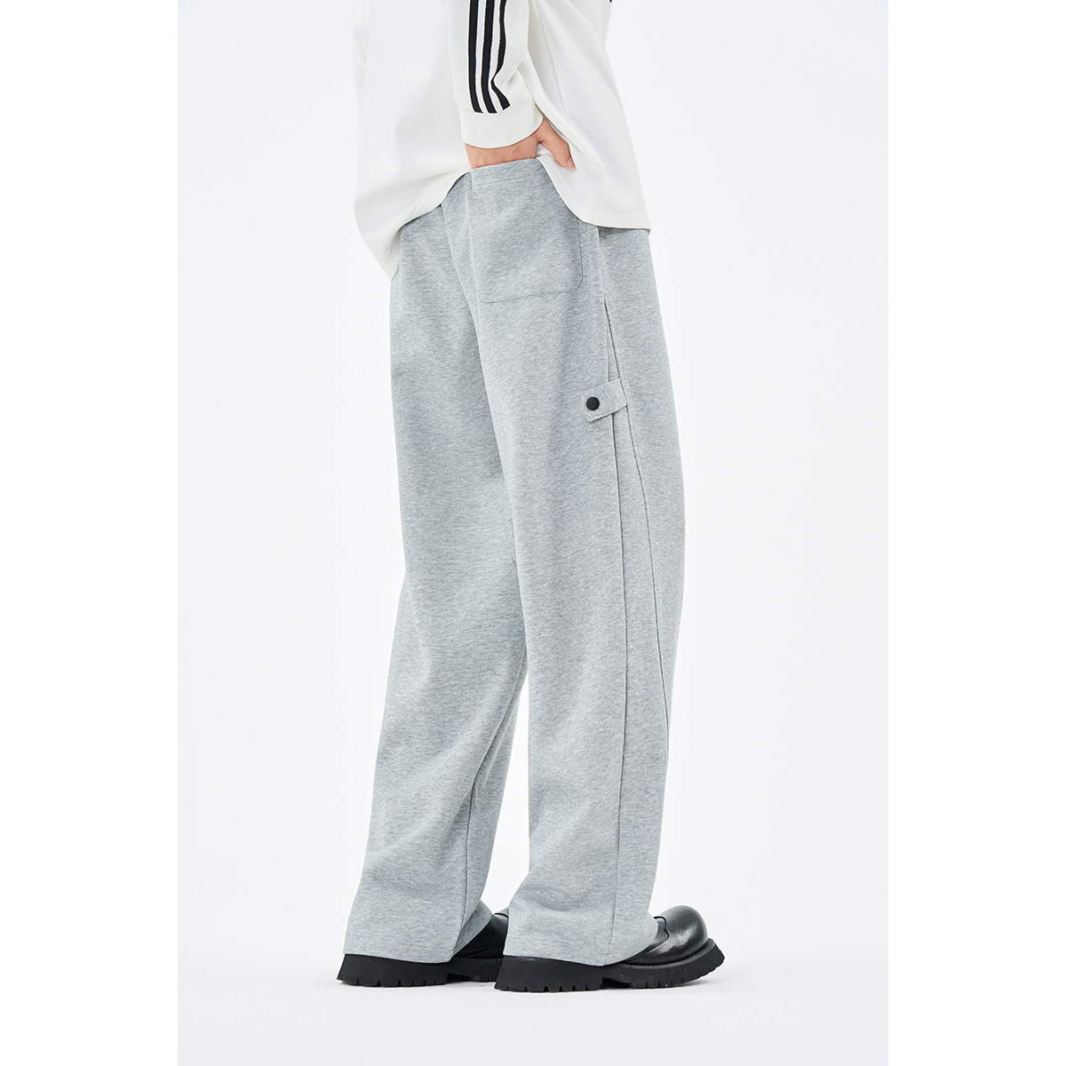 12M02 側釦造型印花休閒棉褲 三色