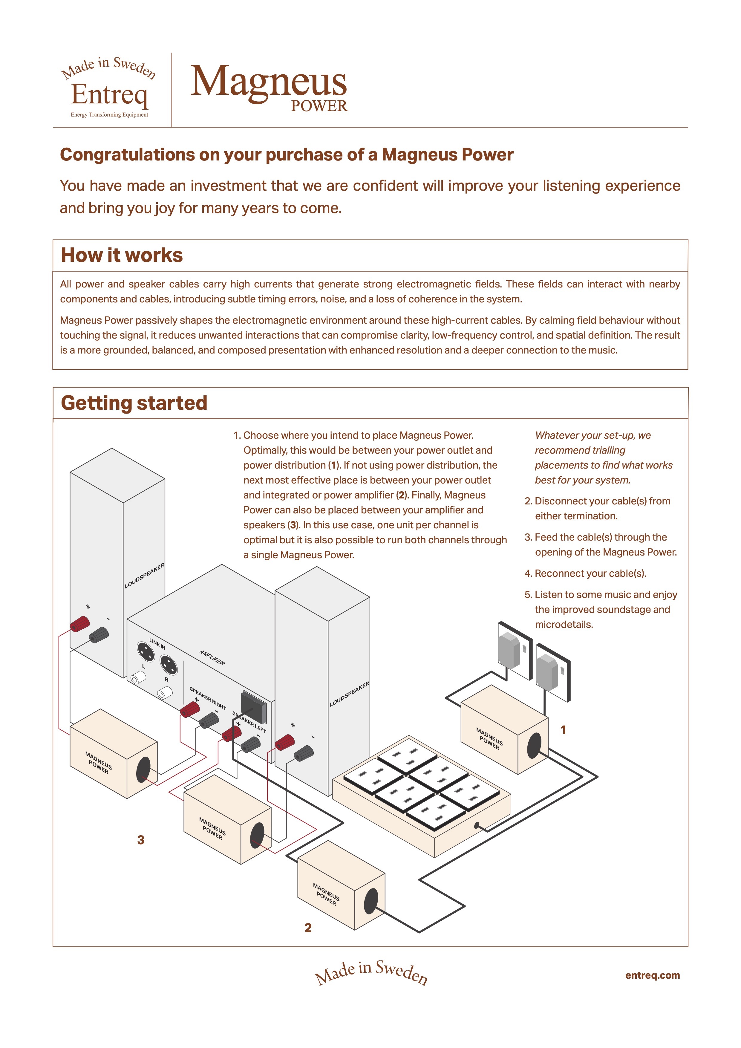 Entreq Magneus Power Product Information Sheet