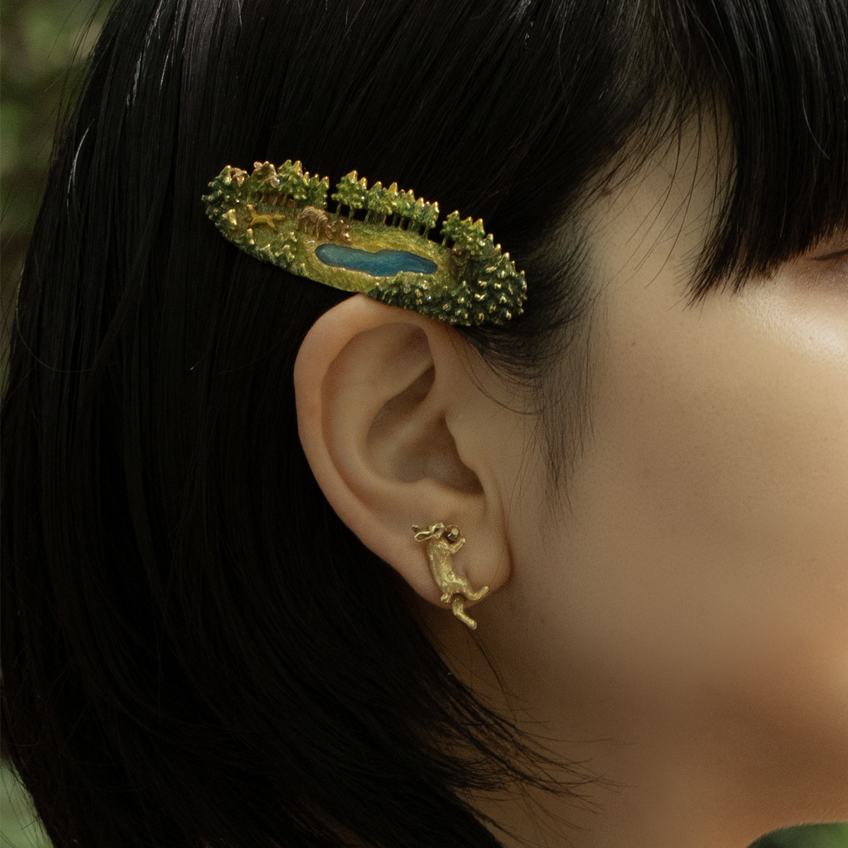 兔子狐狸玩耍耳環