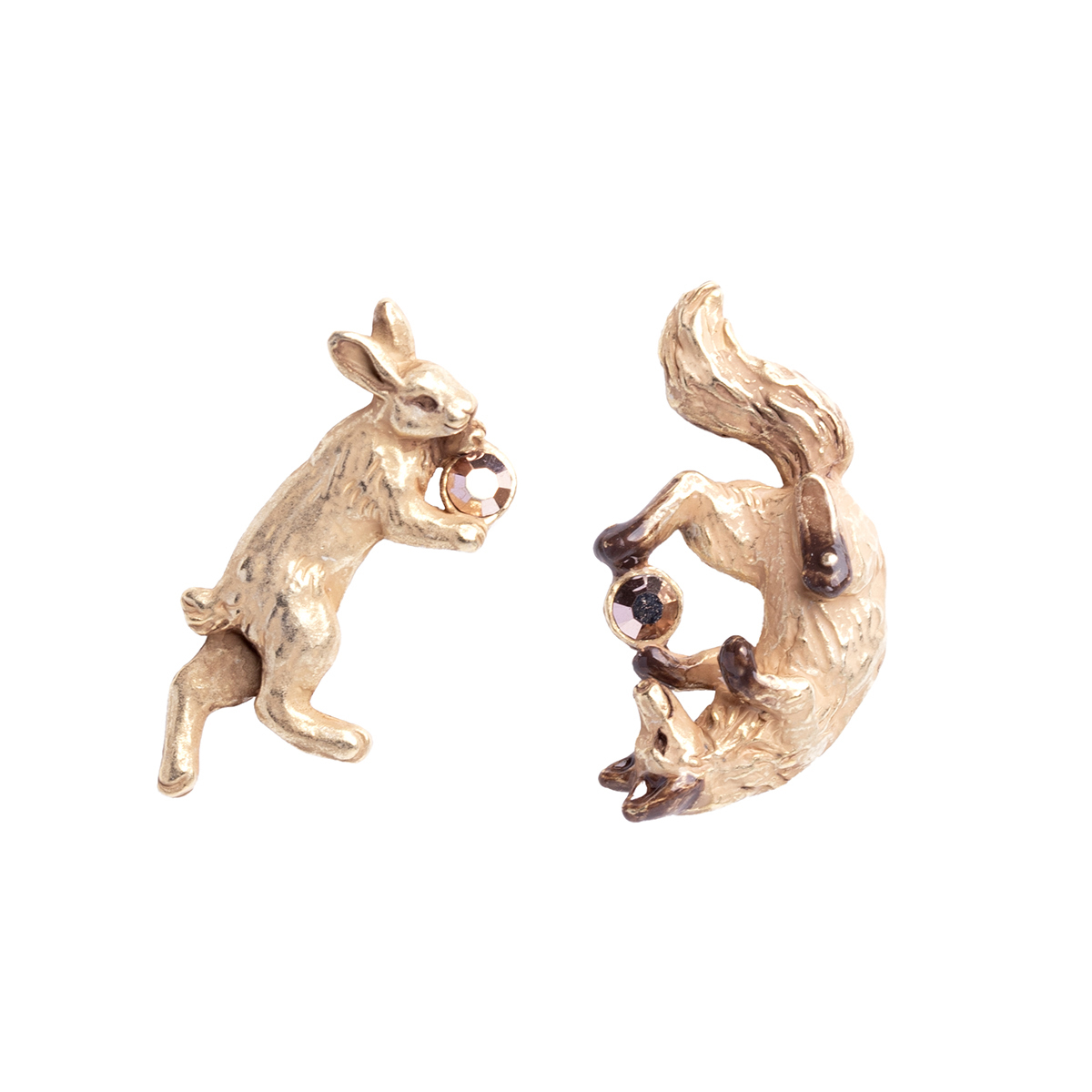 兔子狐狸玩耍耳環