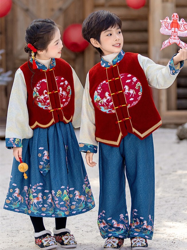 青雲踏歌 中國風長袖套裝2件組