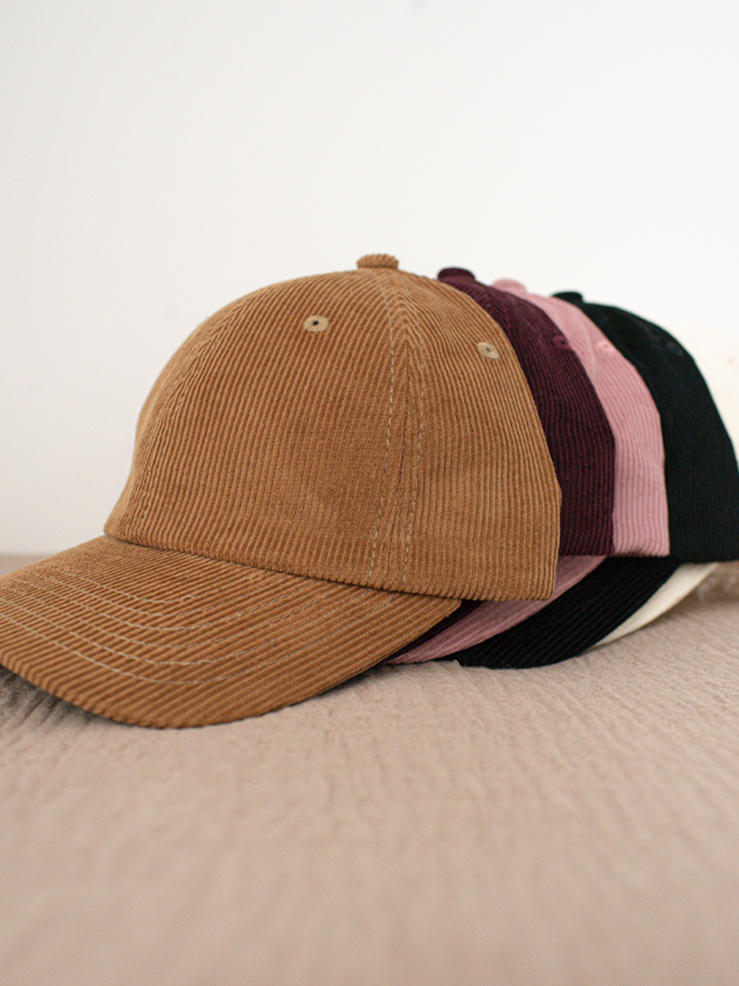 簡約條絨棒球帽