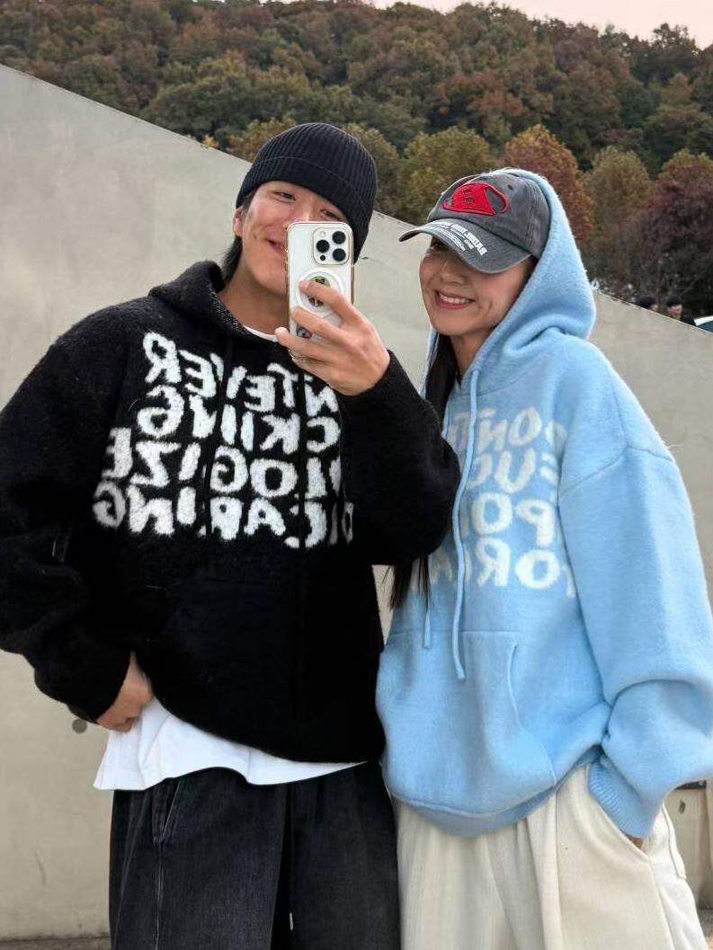 英文字連帽針織衫 T5869