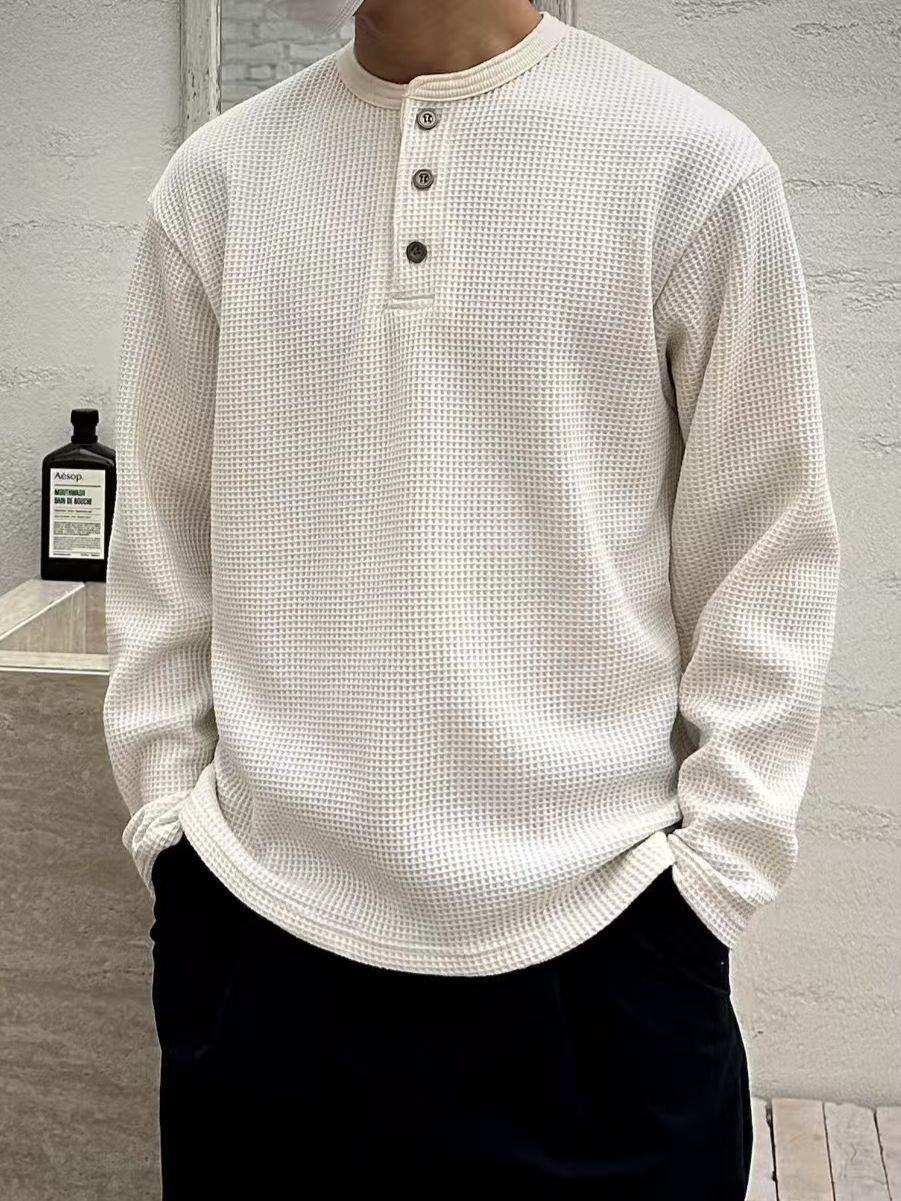 淨色半開胸長袖衫 T5870