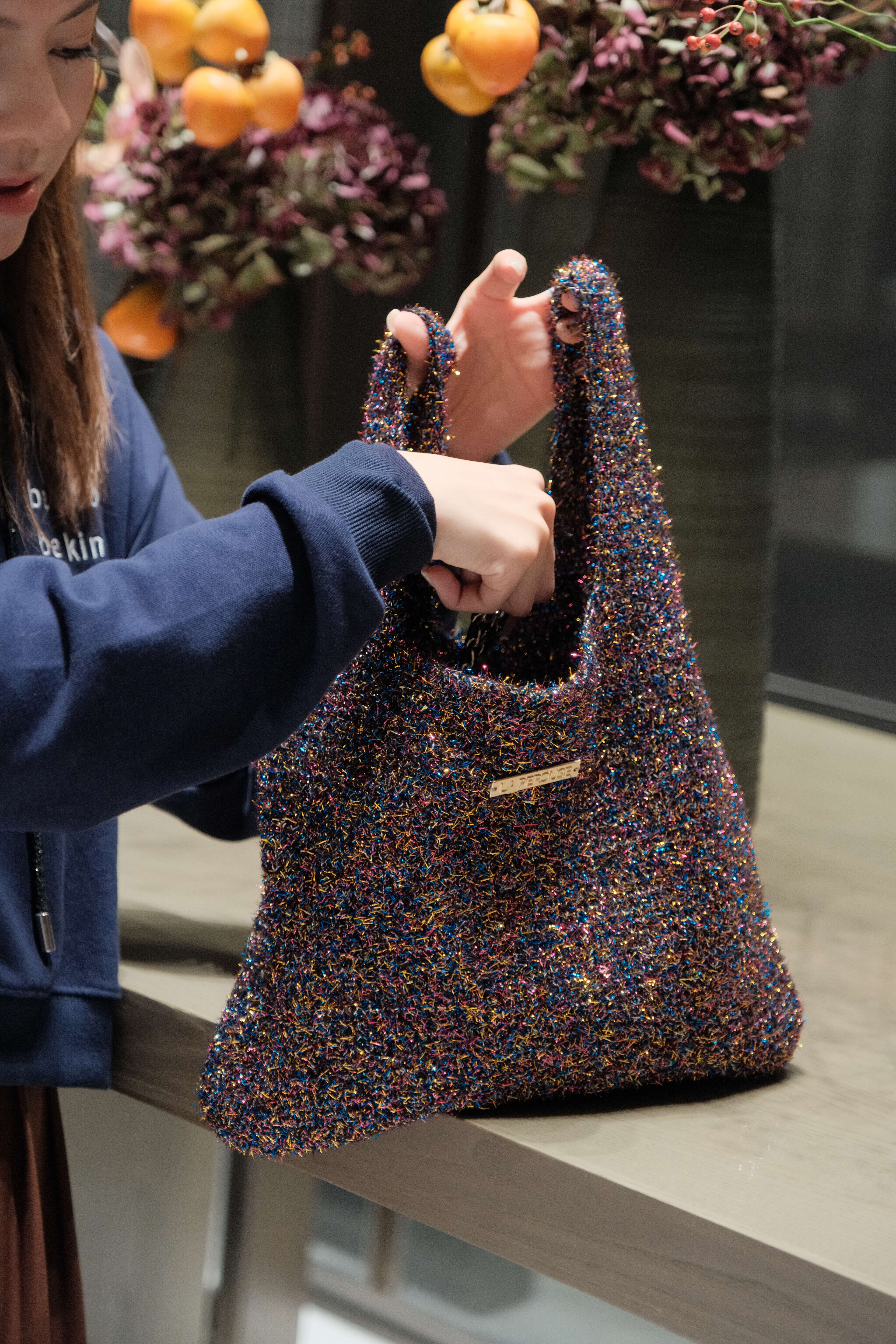 Glitter Knit Hand Bag_BG2412L34